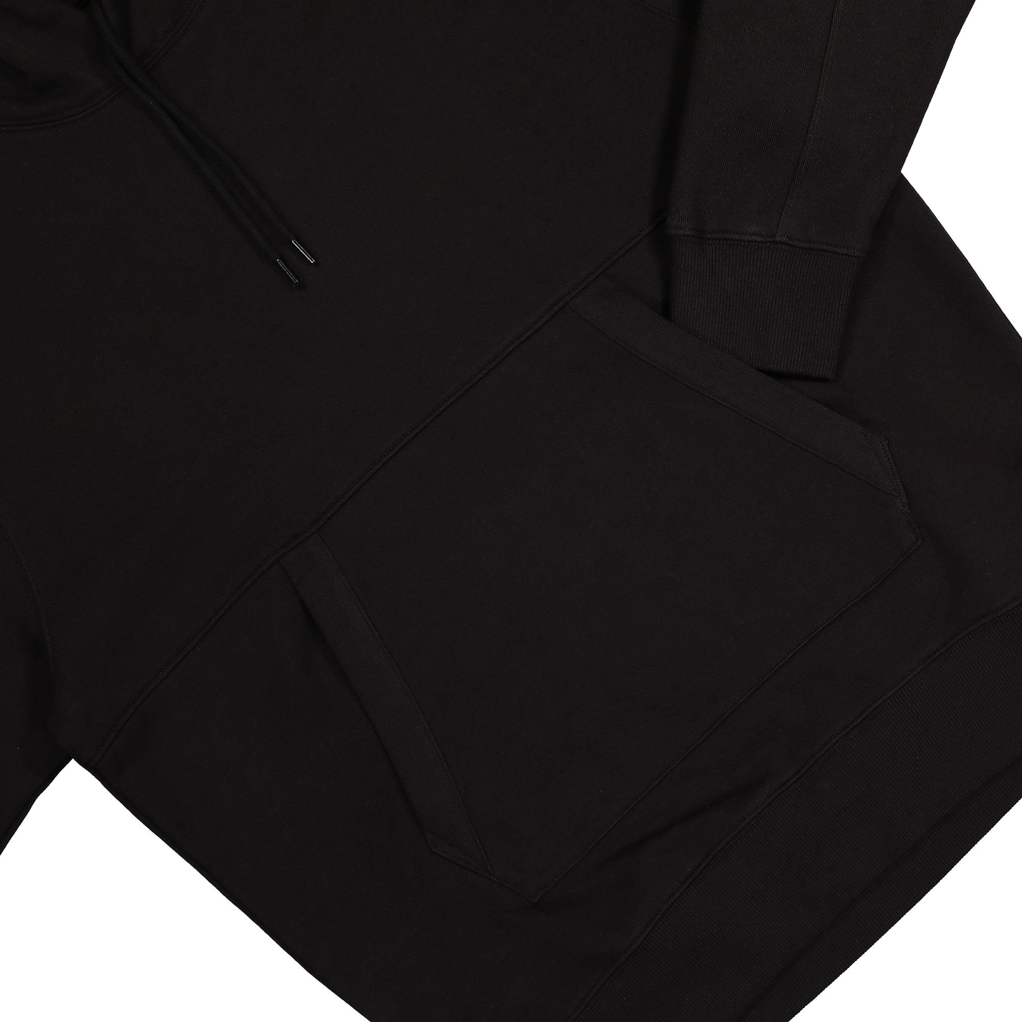 C.P. Company Diagonal Raised Fleece Hooded Sweatshirt Black Hoodies Detailfoto | Overkill