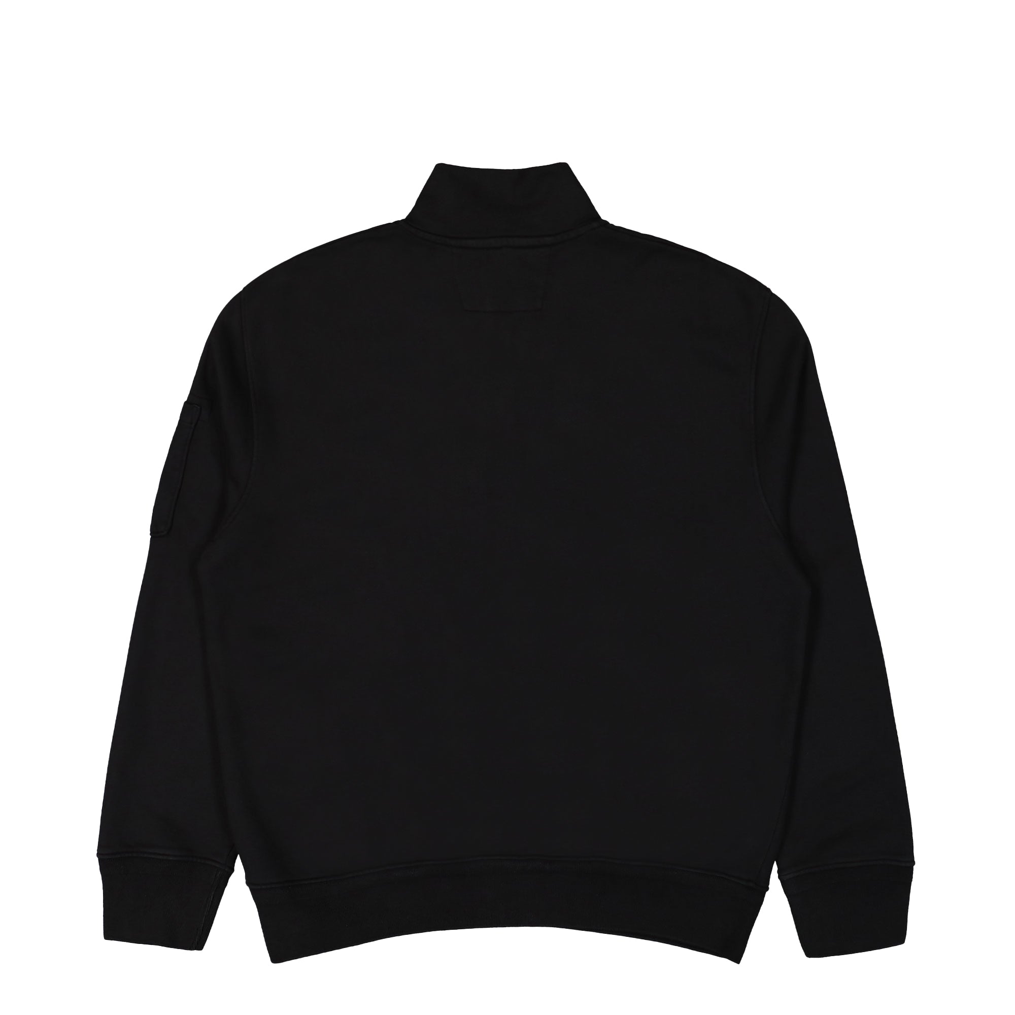 C.P. Company Cotton Diagonal Fleece Half Zip Sweatshirt Black Sweatshirts Material | Overkill
