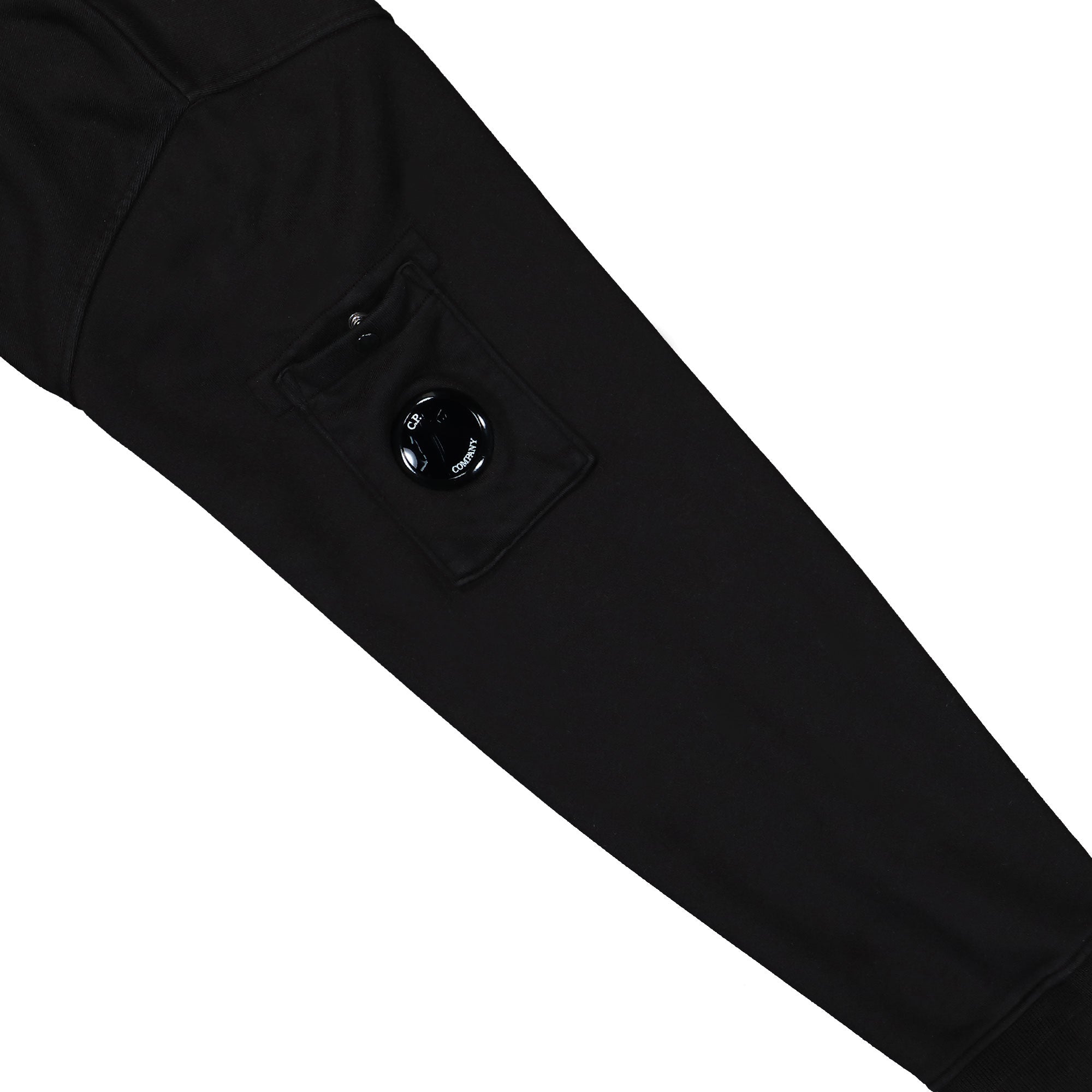 C.P. Company Cotton Diagonal Fleece Half Zip Sweatshirt Black Sweatshirts Detailfoto | Overkill