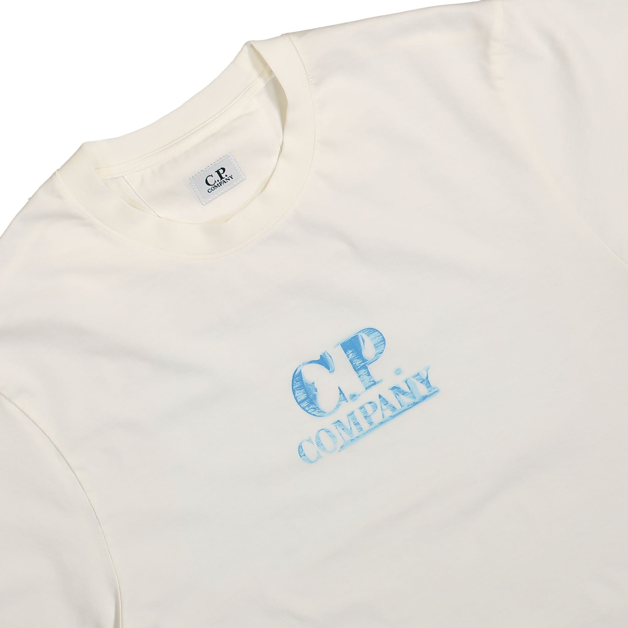 C.P. Company 30/1 Jersey Graphic Logo T-Shirt Gauze White T-Shirts Material | Overkill