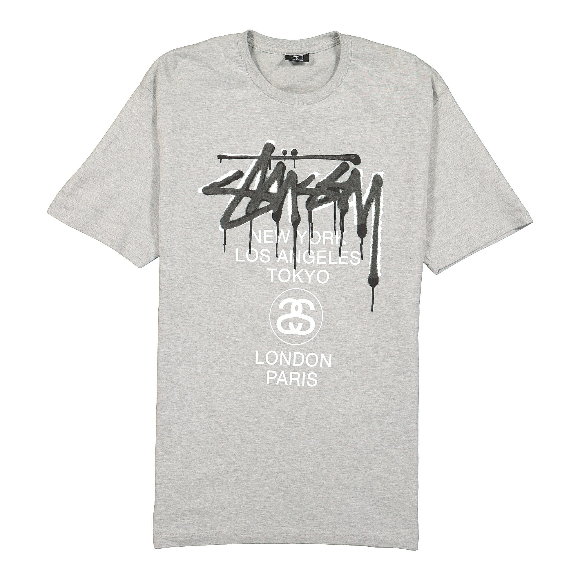 Stussy World Tour Drip Tee Grey Heather T-Shirts 1903617 / 0009 | Overkill