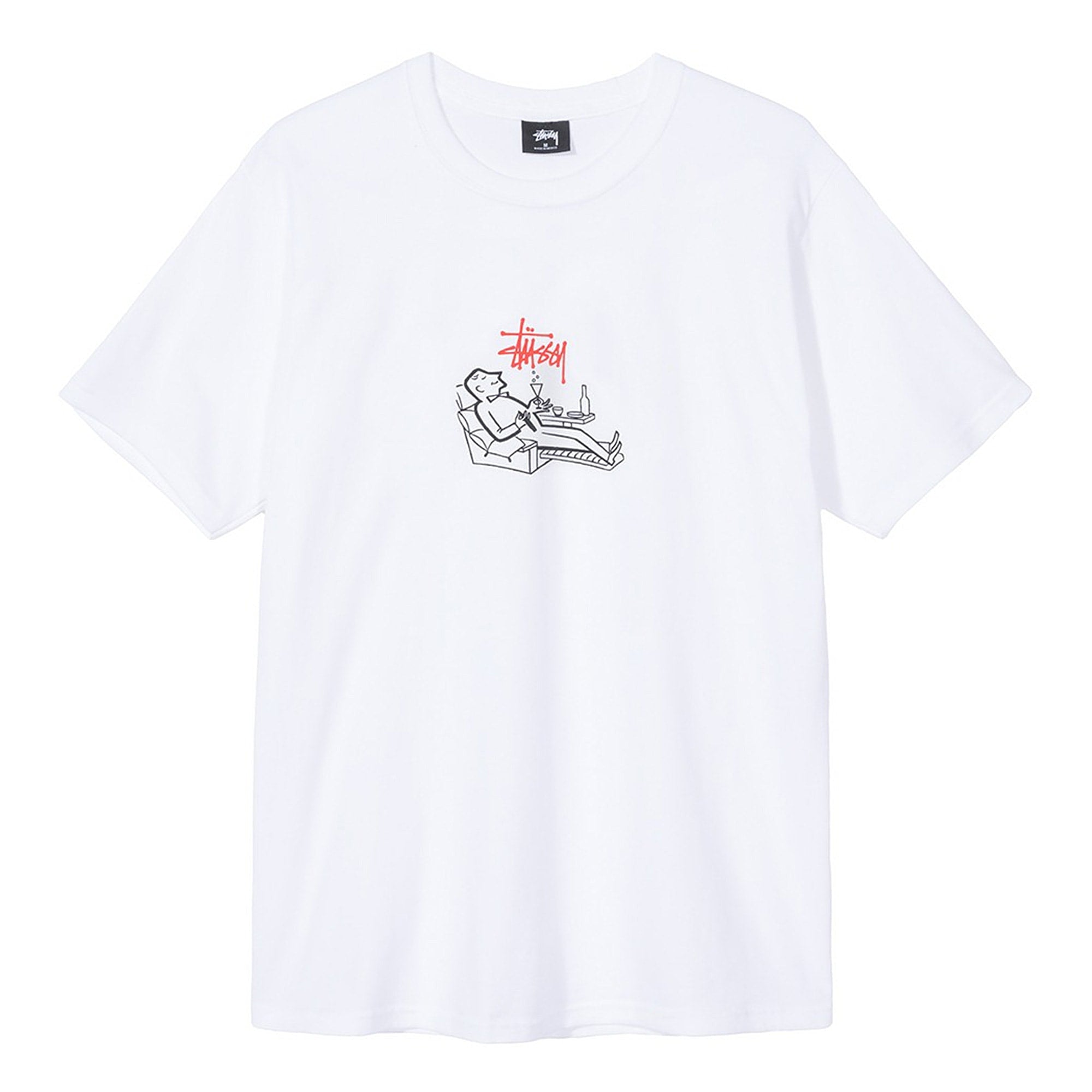 Stussy Loungin' Tee White T-Shirts 1904388 / 1201 | Overkill