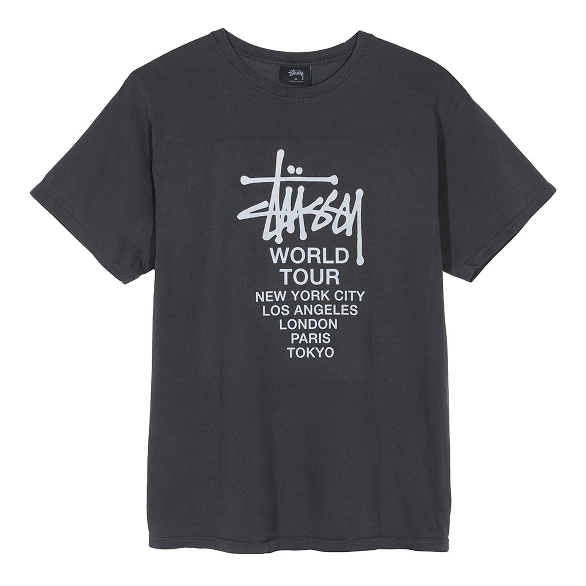 Stussy Tour Pigment Dyed Tee Black T-Shirts 1904401 / 0001 | Overkill