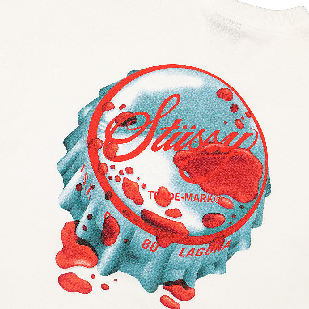 Stussy Bottlecap Tee White Caps Detailfoto | Overkill