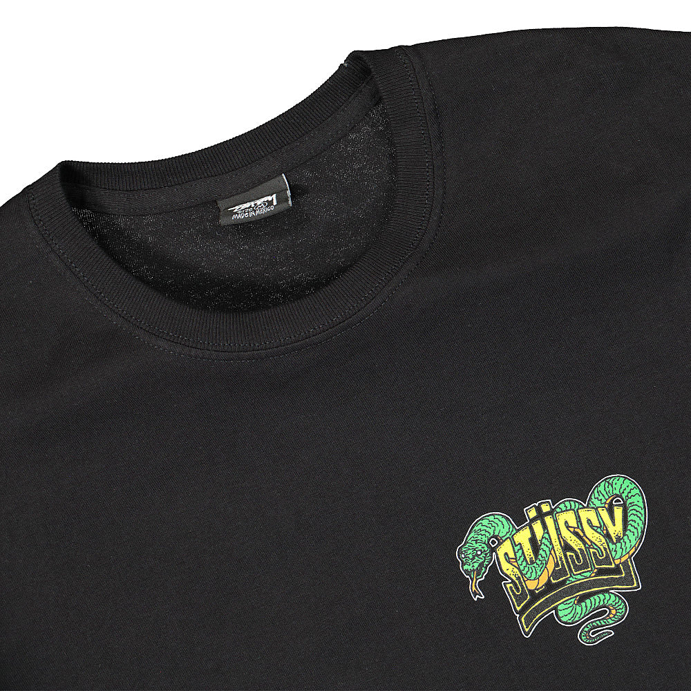 Stussy Snakebite Tee Black T-Shirts Close-up | Overkill
