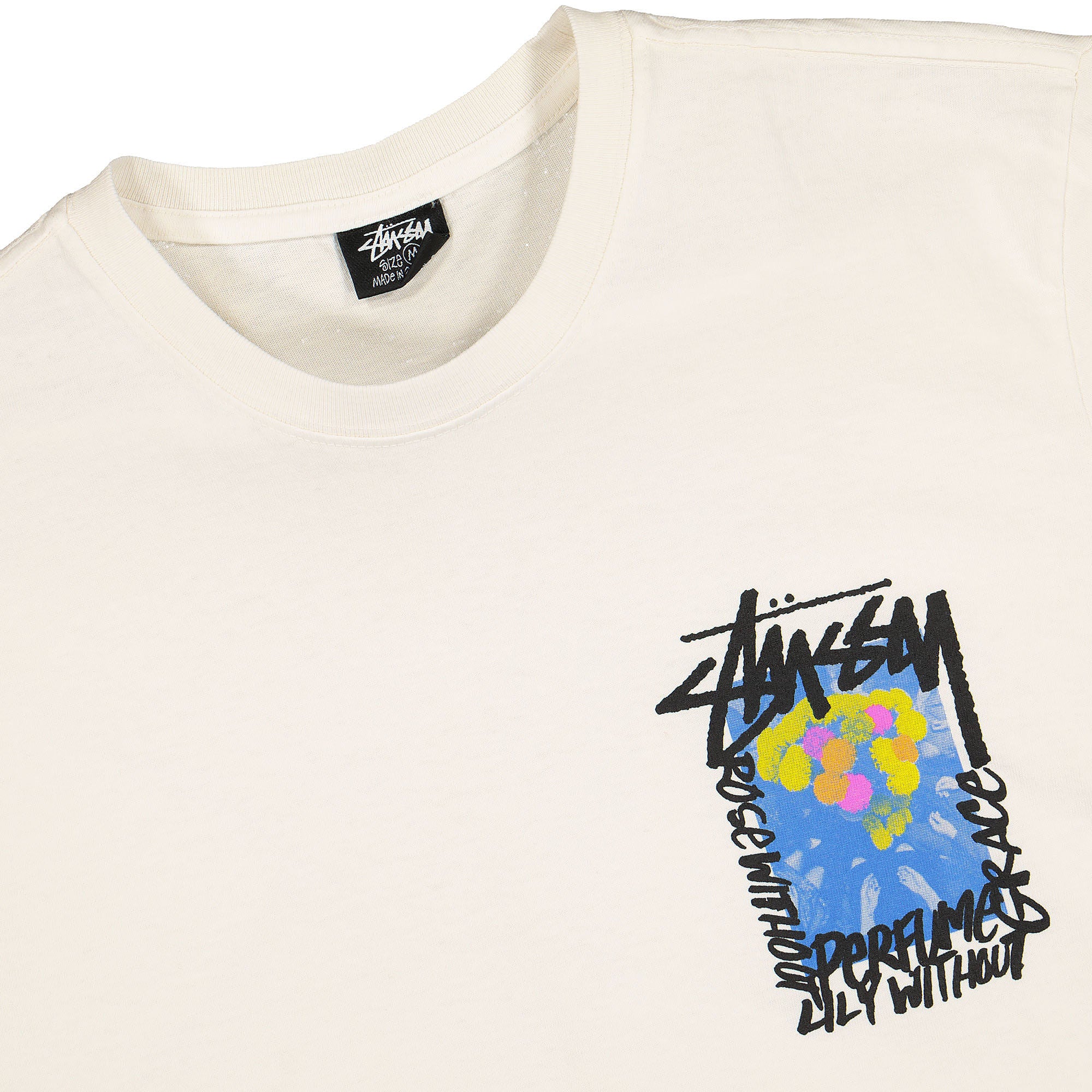 Stussy Camellias Pigment Dyed Tee Natural T-Shirts Close-up | Overkill