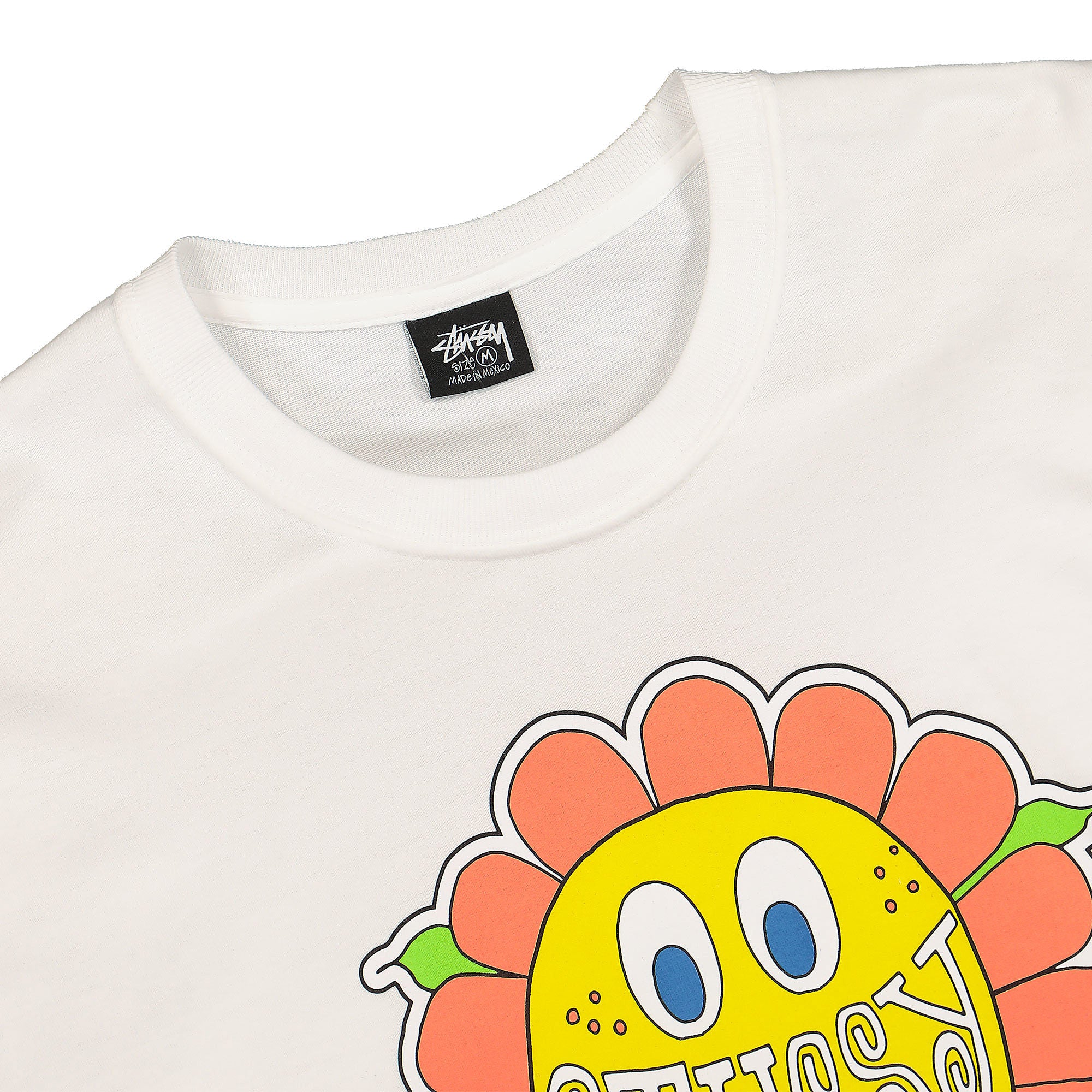 Stussy Happy Flower Tee White T-Shirts Close-up | Overkill