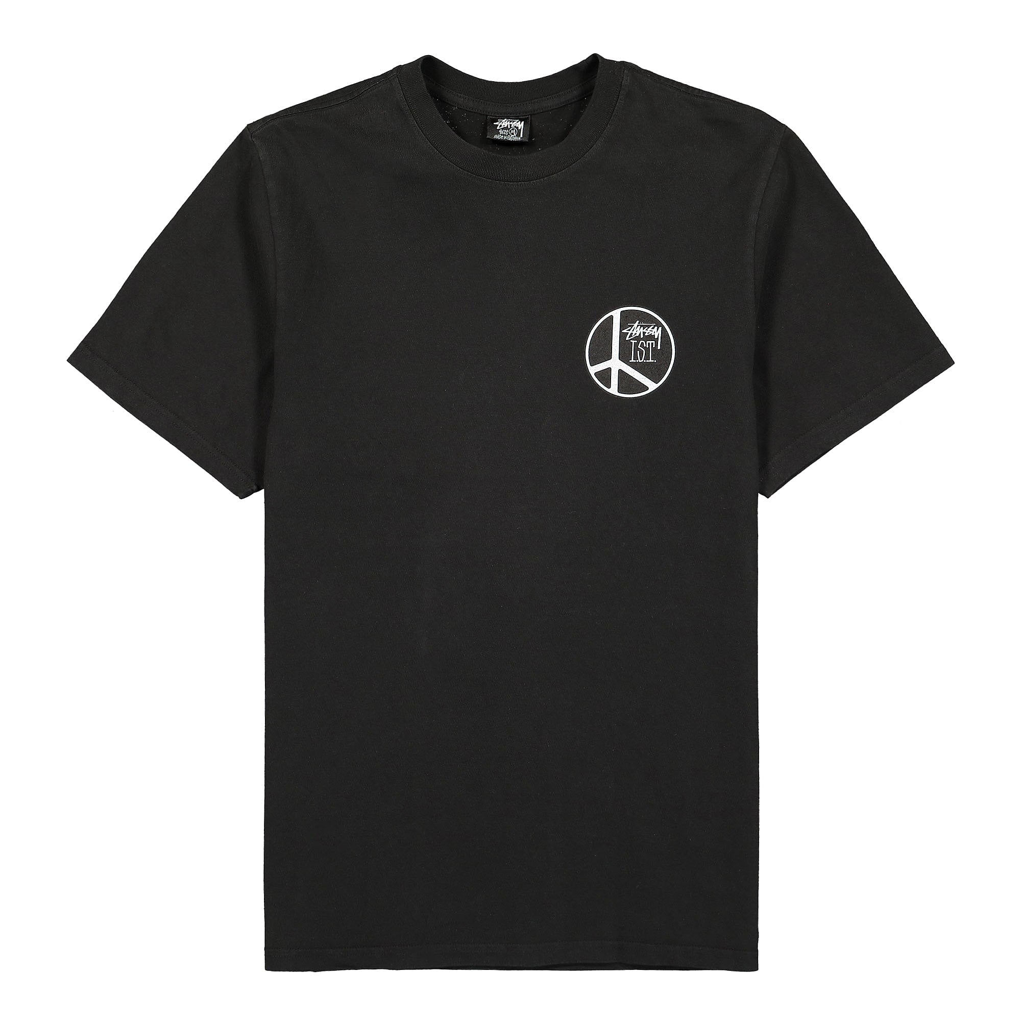 Stussy Peace Dot Pigment Dyed Tee Black T-Shirts 1904723 / 0001 | Overkill