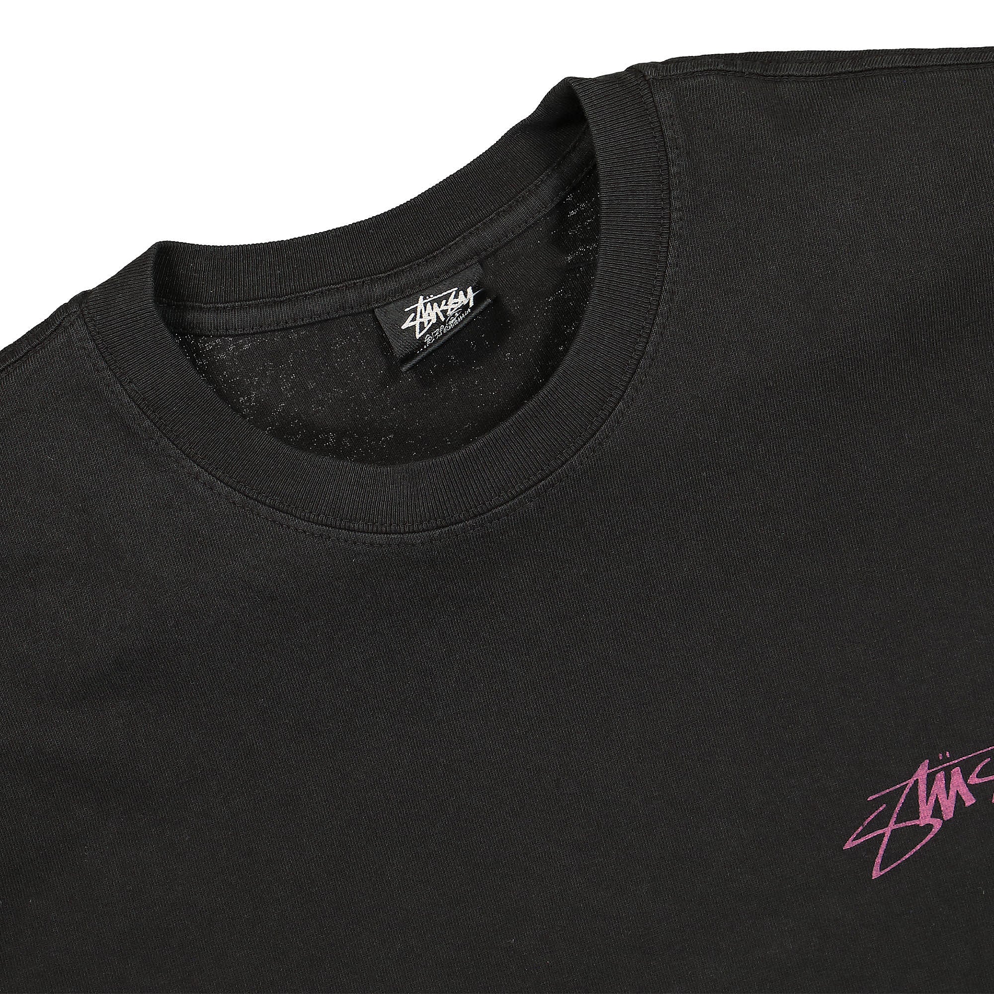 Stussy Sphinx Pigment Dyed Tee Black T-Shirts Close-up | Overkill