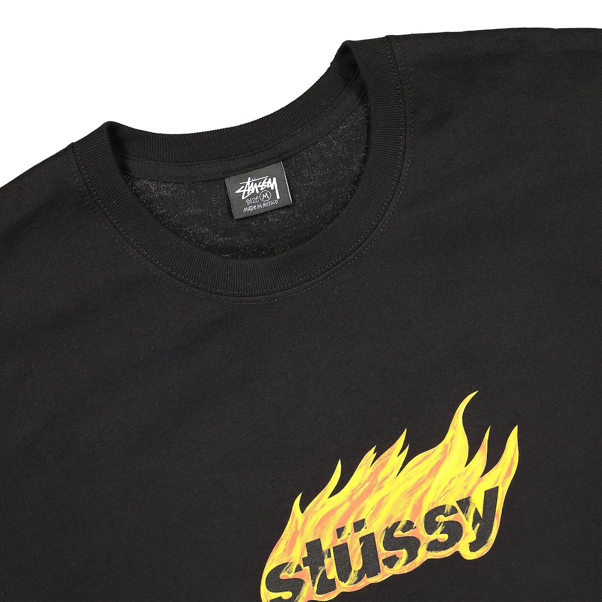 Stussy Flames Tee Black T-Shirts Close-up | Overkill