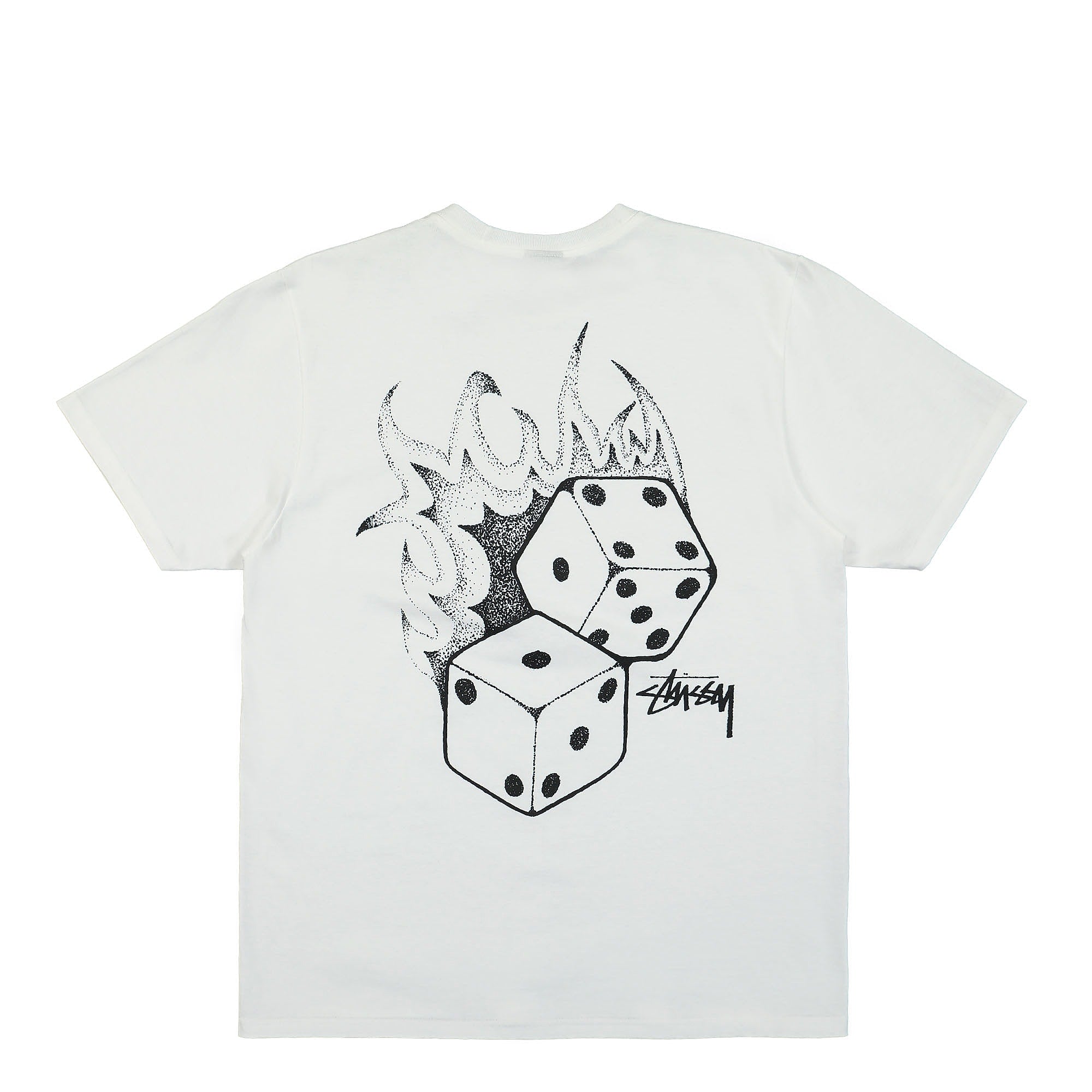 Stussy Fire Dice Tee White T-Shirts Material | Overkill