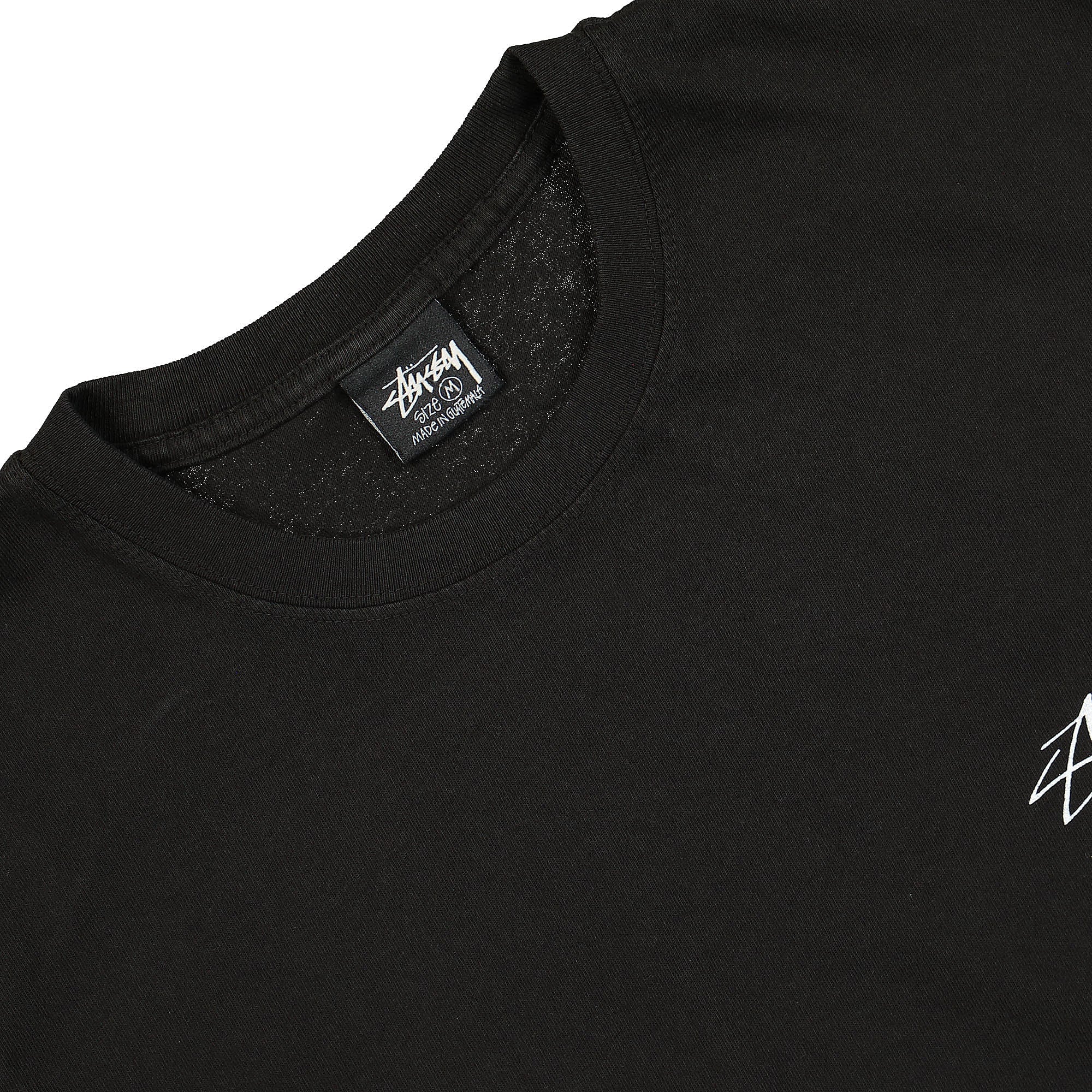 Stussy 100% Pigment Dyed Tee Black T-Shirts Close-up | Overkill