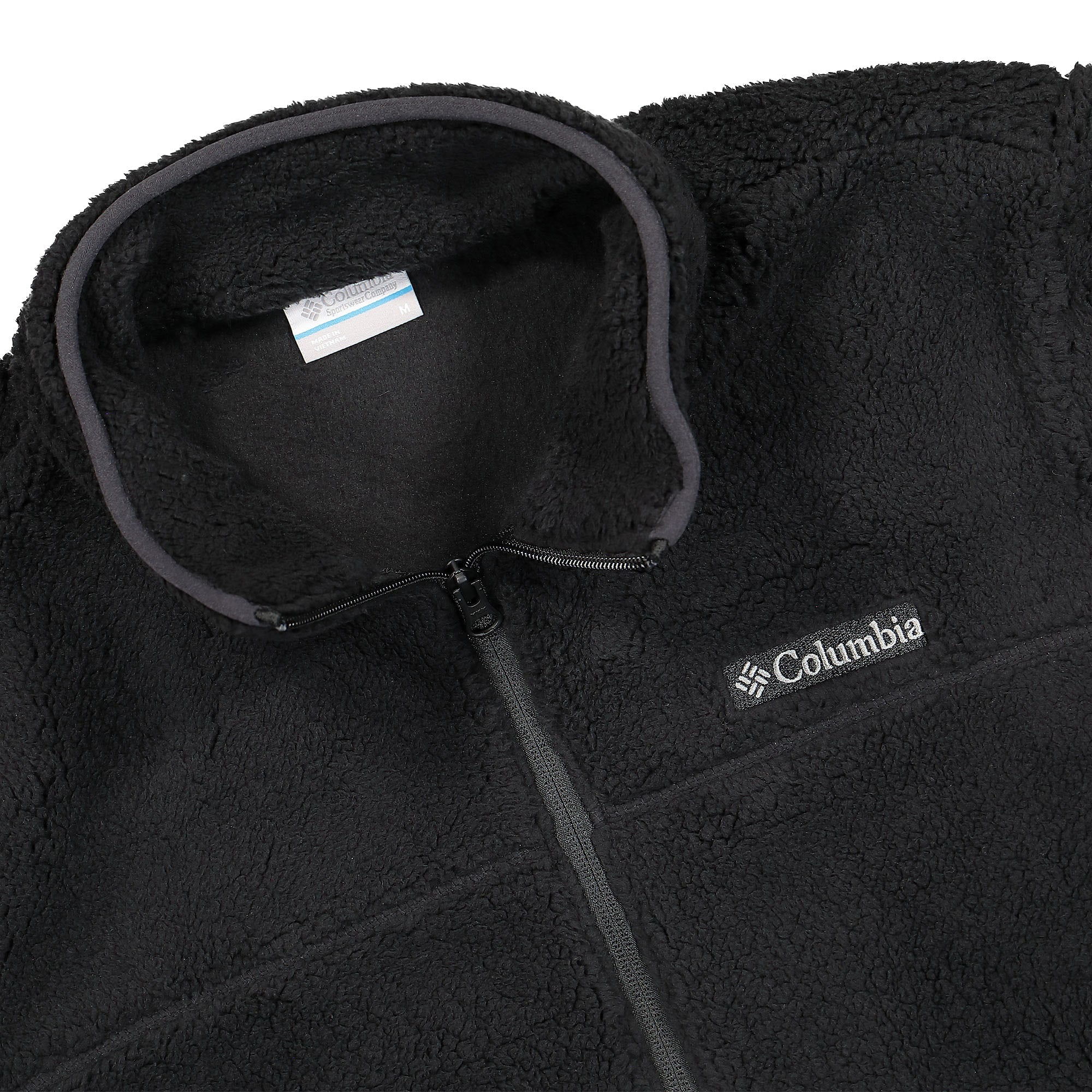 Columbia Rugged Ridge II Sherpa Fleece Black Fleece Jackets Close-up | Overkill
