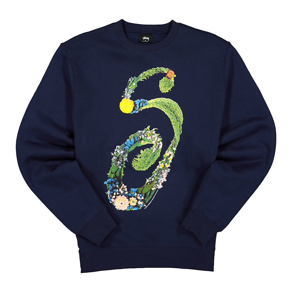 Stussy Floral S Crew Navy Sweatshirts 1914619 / 0806 | Overkill