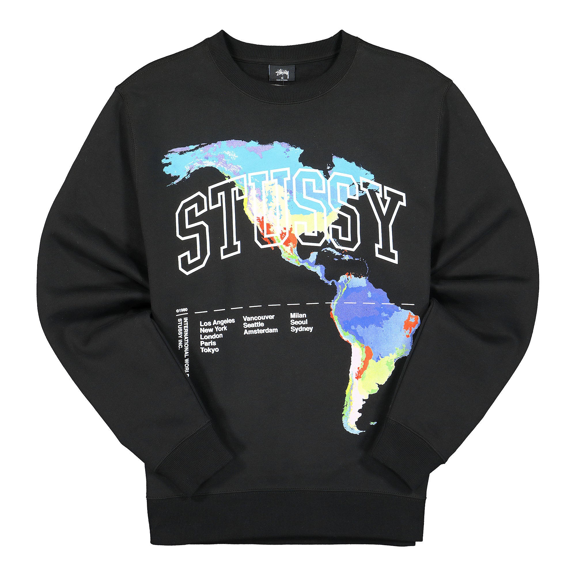 Stussy Thermal Crew Black Sweatshirts 1914630 / 0001 | Overkill