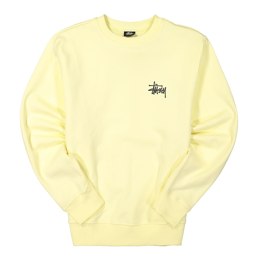 Stussy Basic Crew Pale Yellow Sweatshirts 1914649 / 1637 | Overkill