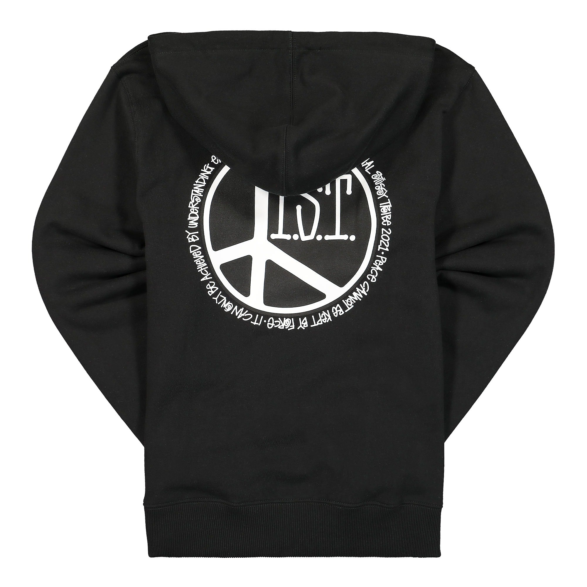 Stussy Peace Dot Hood Black Hoodies Material | Overkill