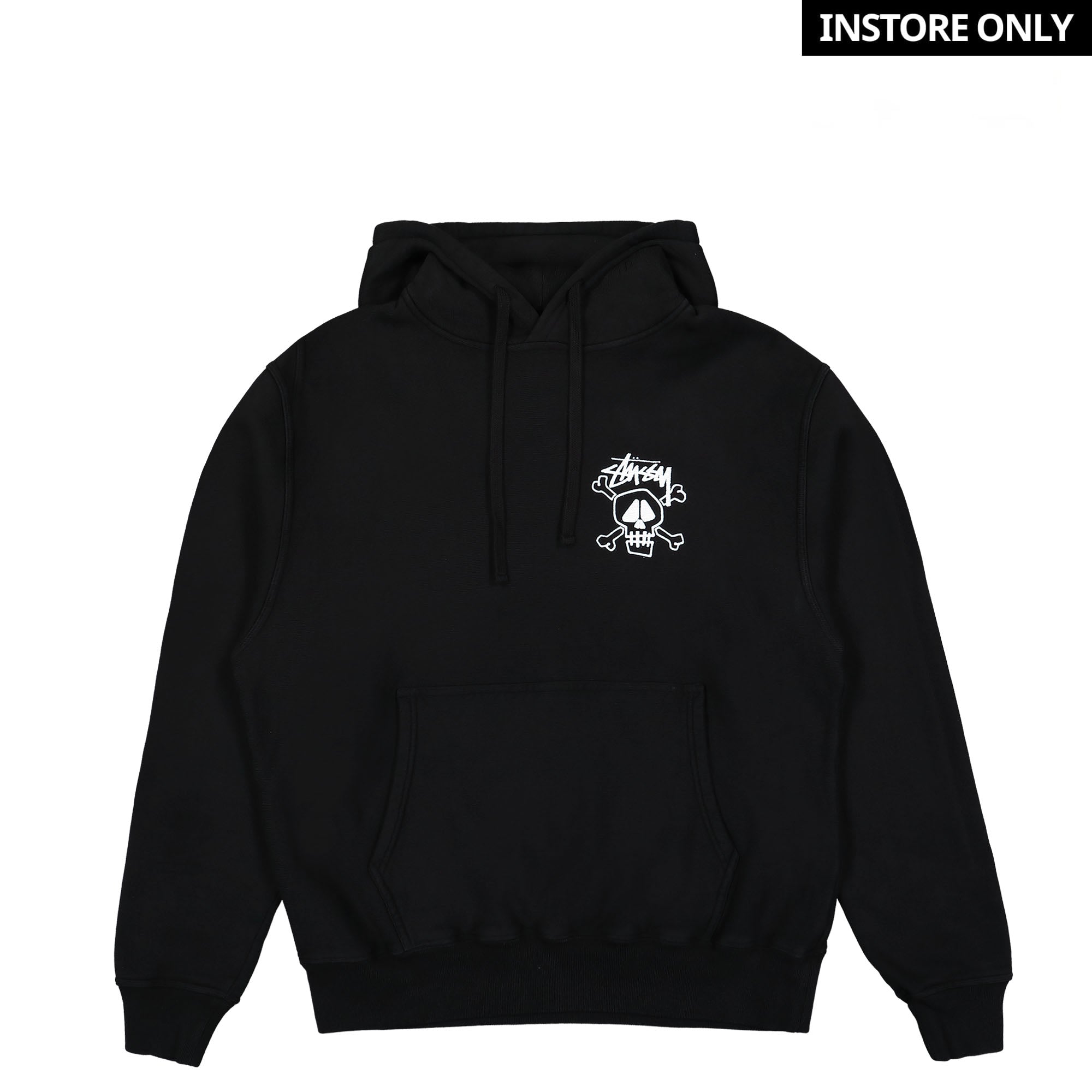 Stussy Skull & Bones Pig. Dyed Hoodie Black Hoodies 1924943 / 0001 | Overkill