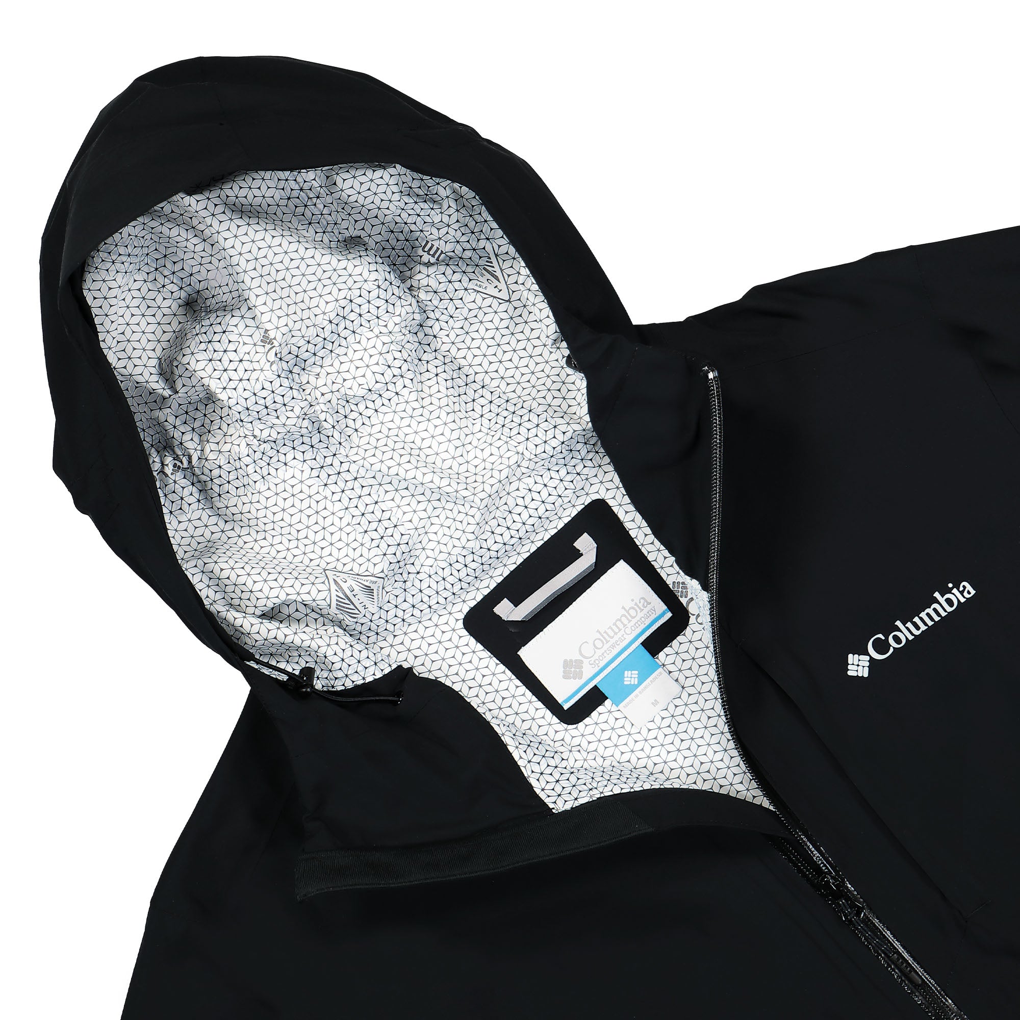 Columbia Omni-Tech Ampli-Dry Shell Black Windbreaker Close-up | Overkill