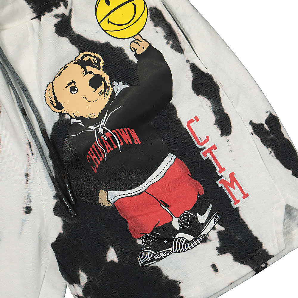 Chinatown Market Smiley Champion Varsity Bear Sweatshort Grey Shorts Close-up | Overkill