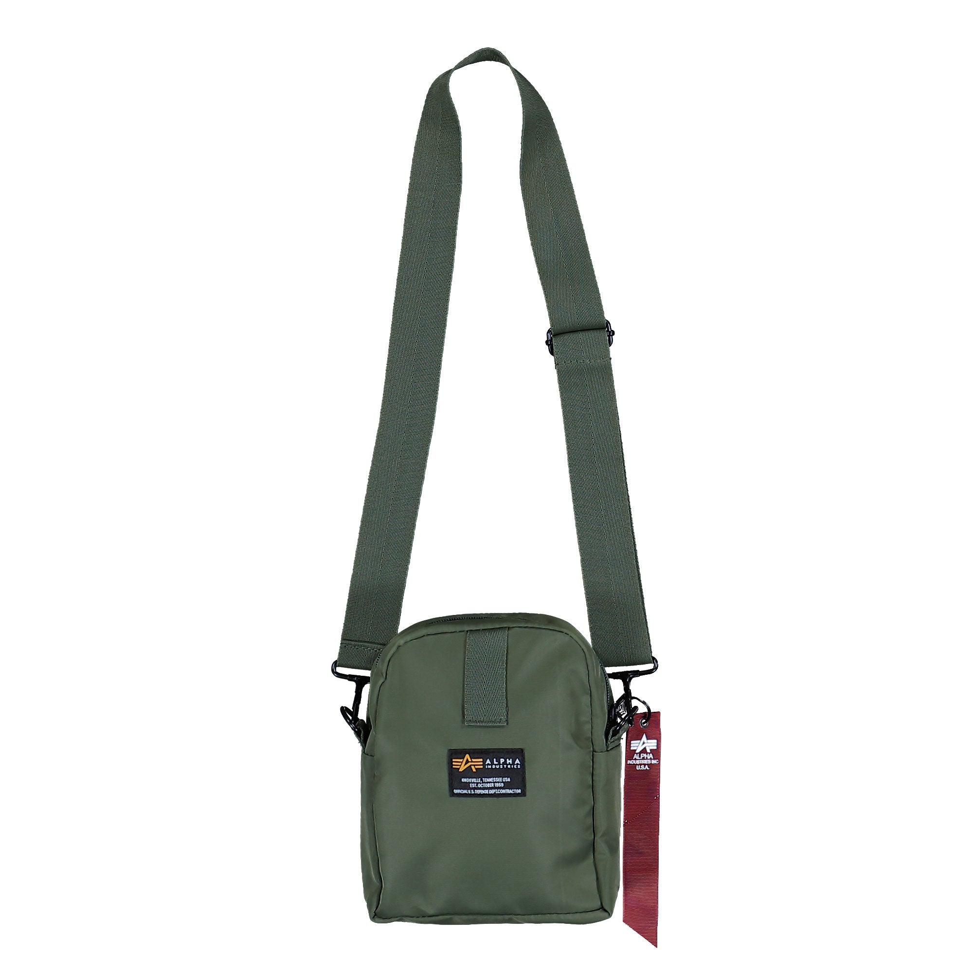 Alpha Industries Crew Carry Bag Sage Green Shoulder Pouch 196924-01 Close-up | Overkill