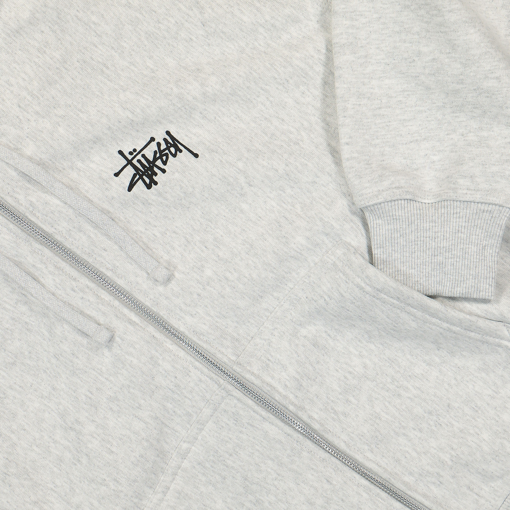 Stussy Basic Stussy Zip Hood Ash Heather Hoodies Detailfoto | Overkill