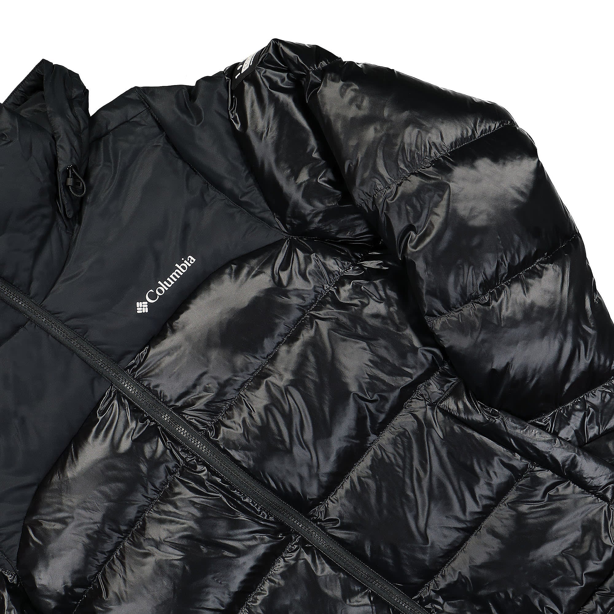 Columbia Bulo Point II Down Jacket Black Shiny Black Puffer Jackets Detailfoto | Overkill