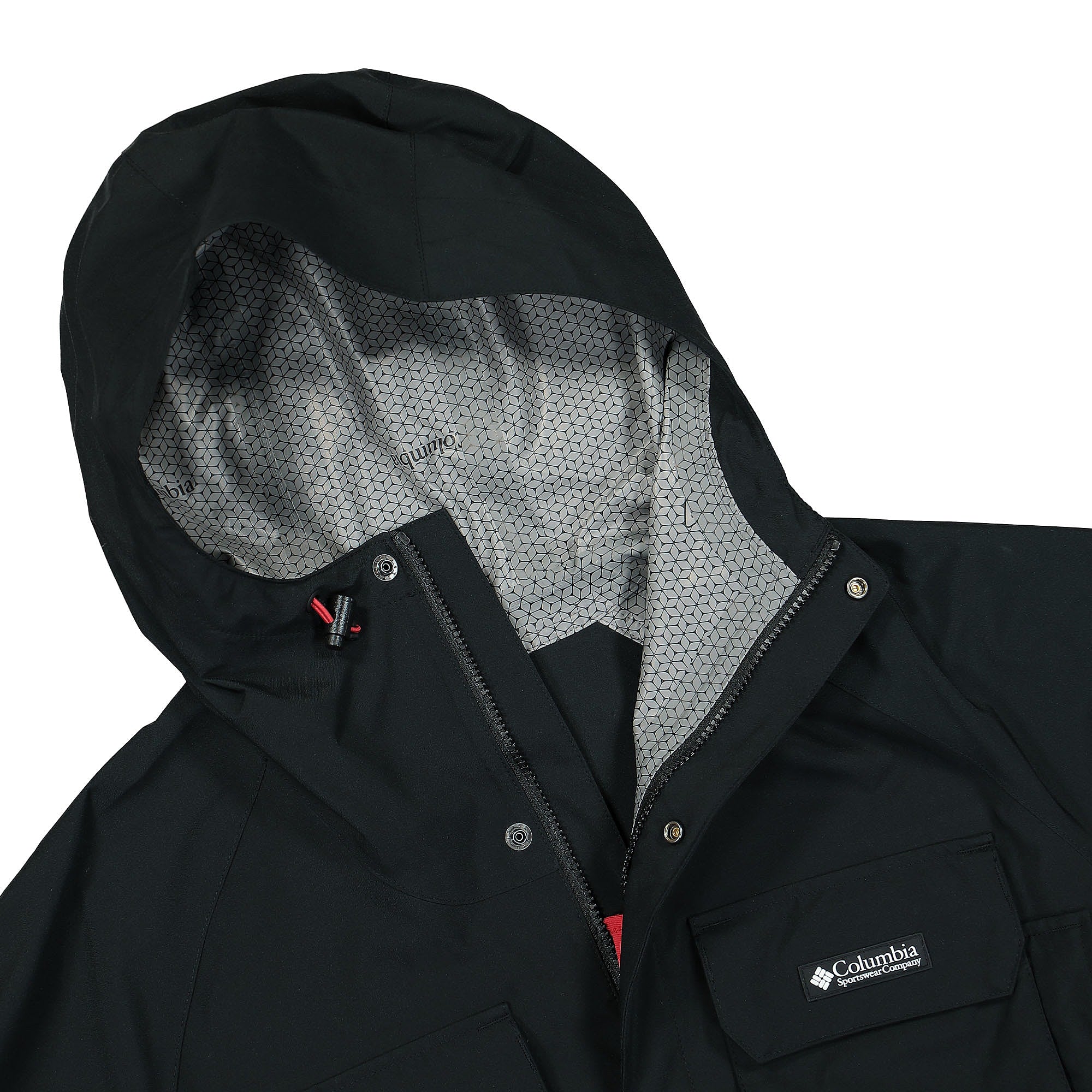 Columbia Field Creek Fraser Shell Black Windbreaker Close-up | Overkill