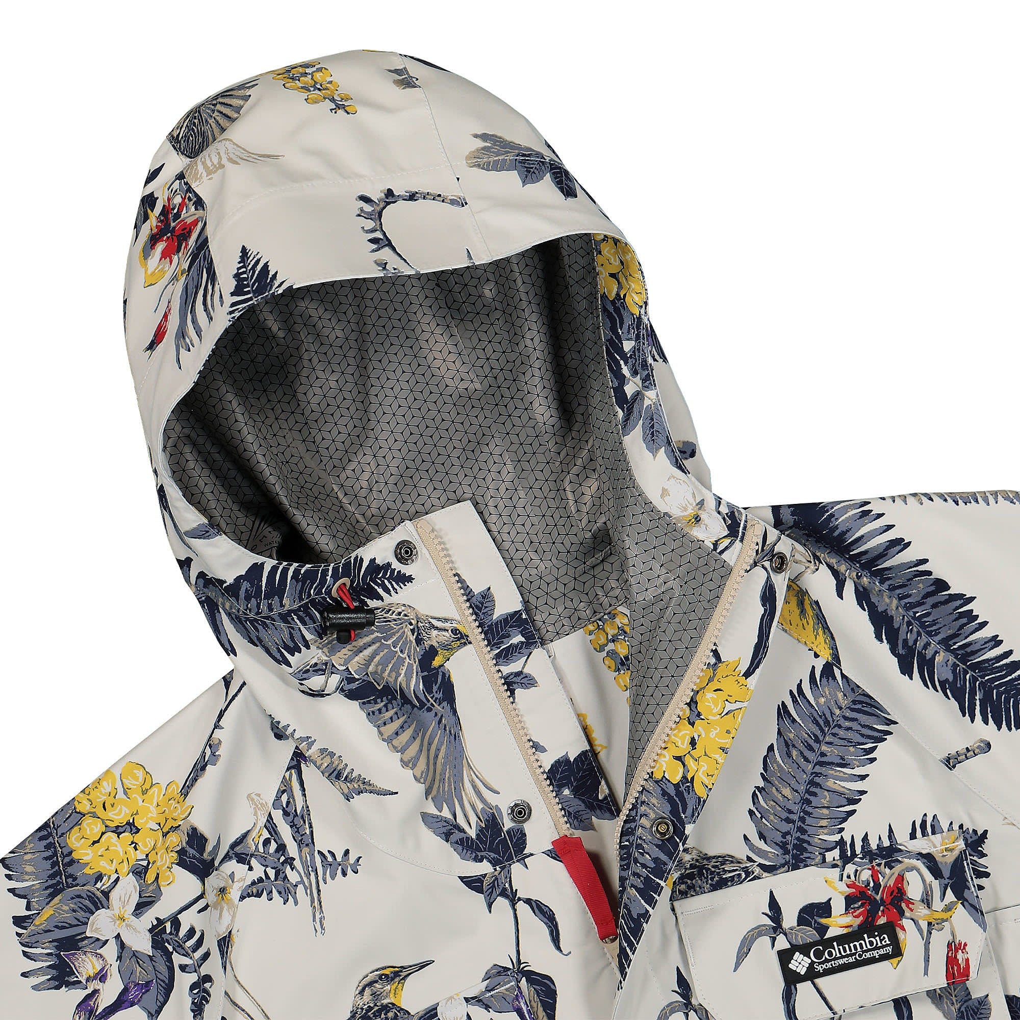 Columbia Field Creek Fraser Shell Sea Salt Wildlife Guide Print Windbreaker Close-up | Overkill