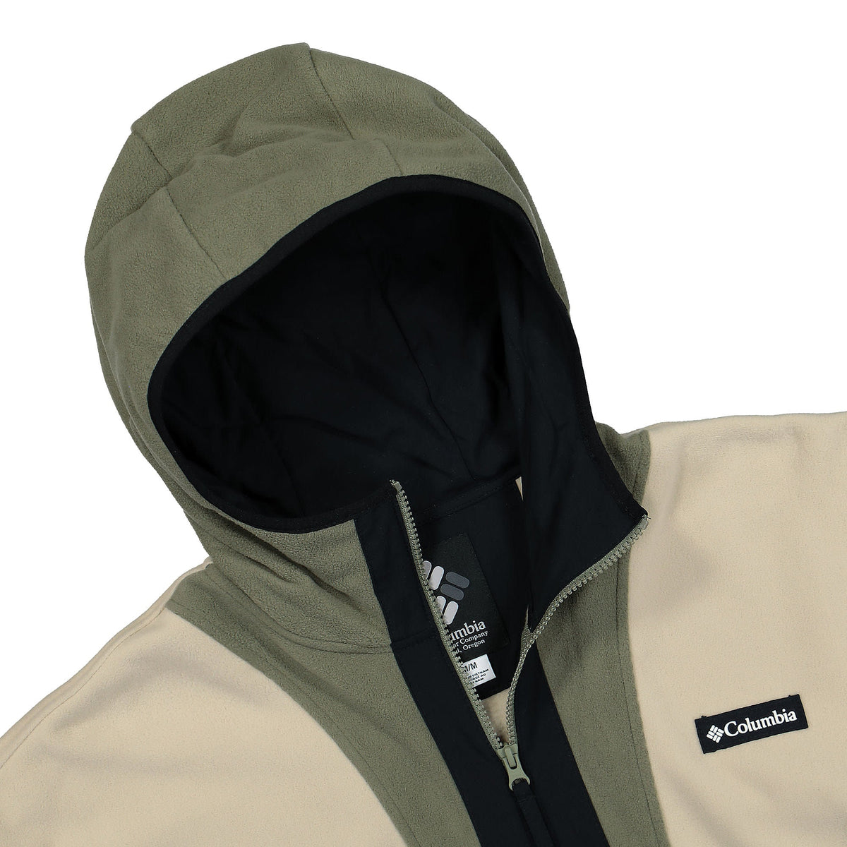 Columbia Backbowl Lite Half Zip Hoodie Ancient Fossil Stone Green Black Hoodies Close-up | Overkill