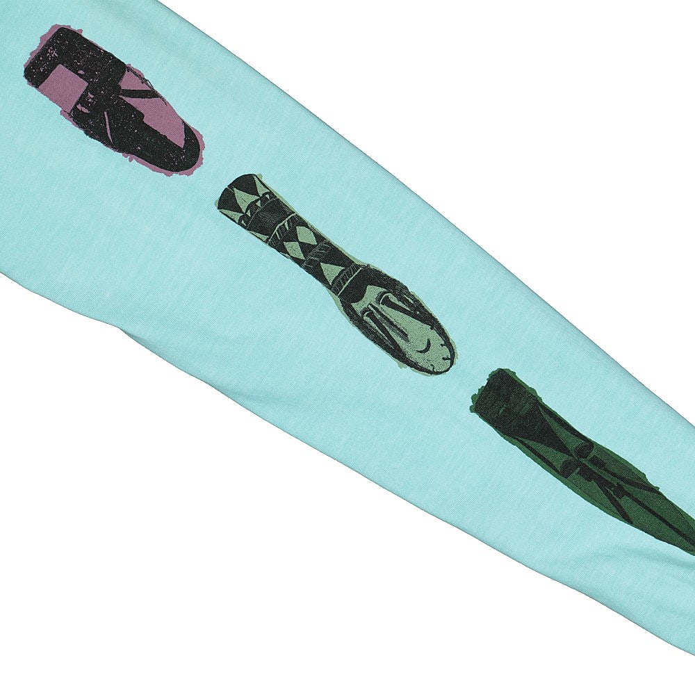 Stussy Autumn Masks Pigment Dyed Longsleeve Tee Aqua Longsleeves Detailfoto | Overkill