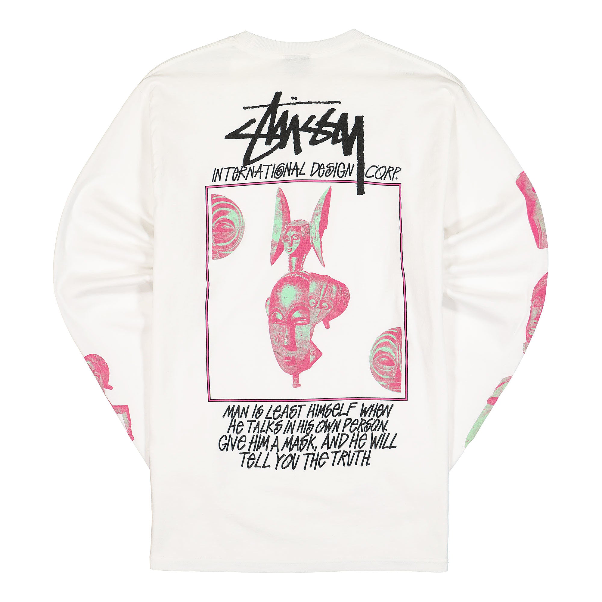 Stussy Masked Longsleeve Tee White Longsleeves Material | Overkill