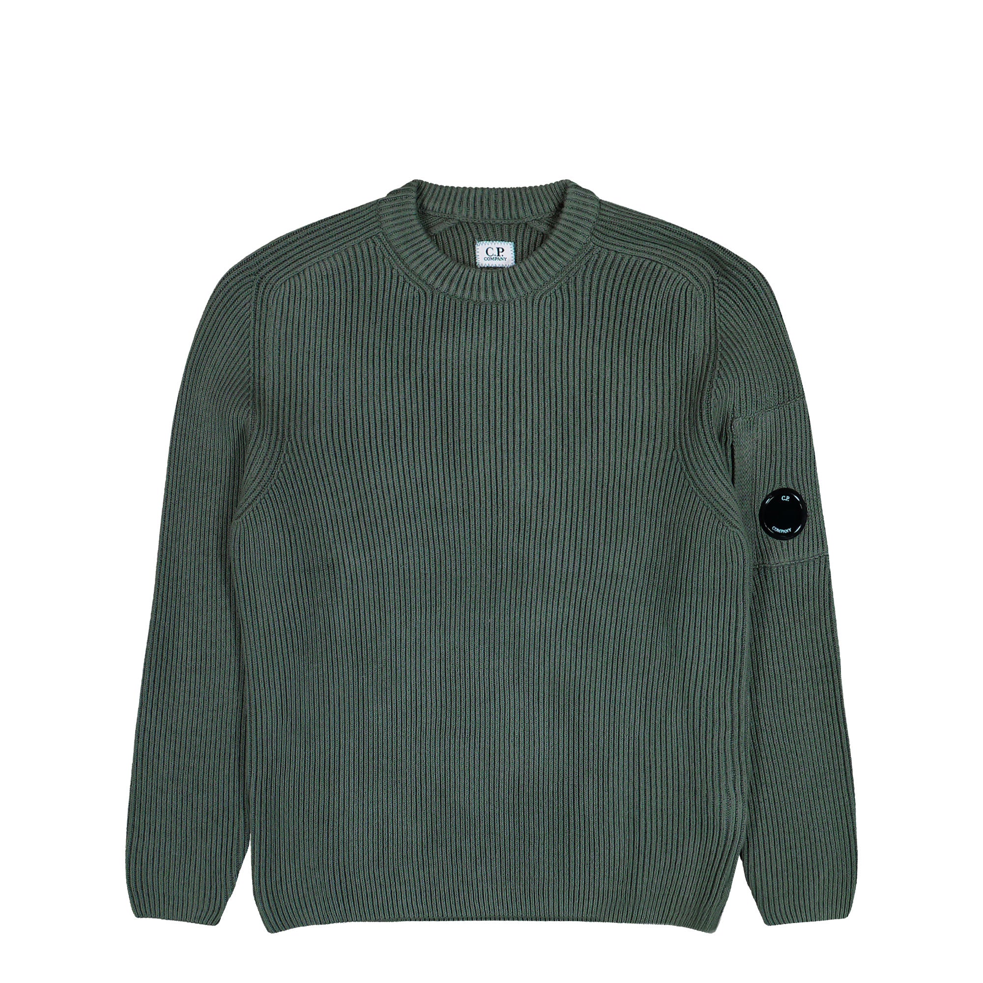 C.P. Company Full Rib Crewneck Lens Sweater Gunmetal Sweatshirts 19CMKN015A-006608A 921 | Overkill