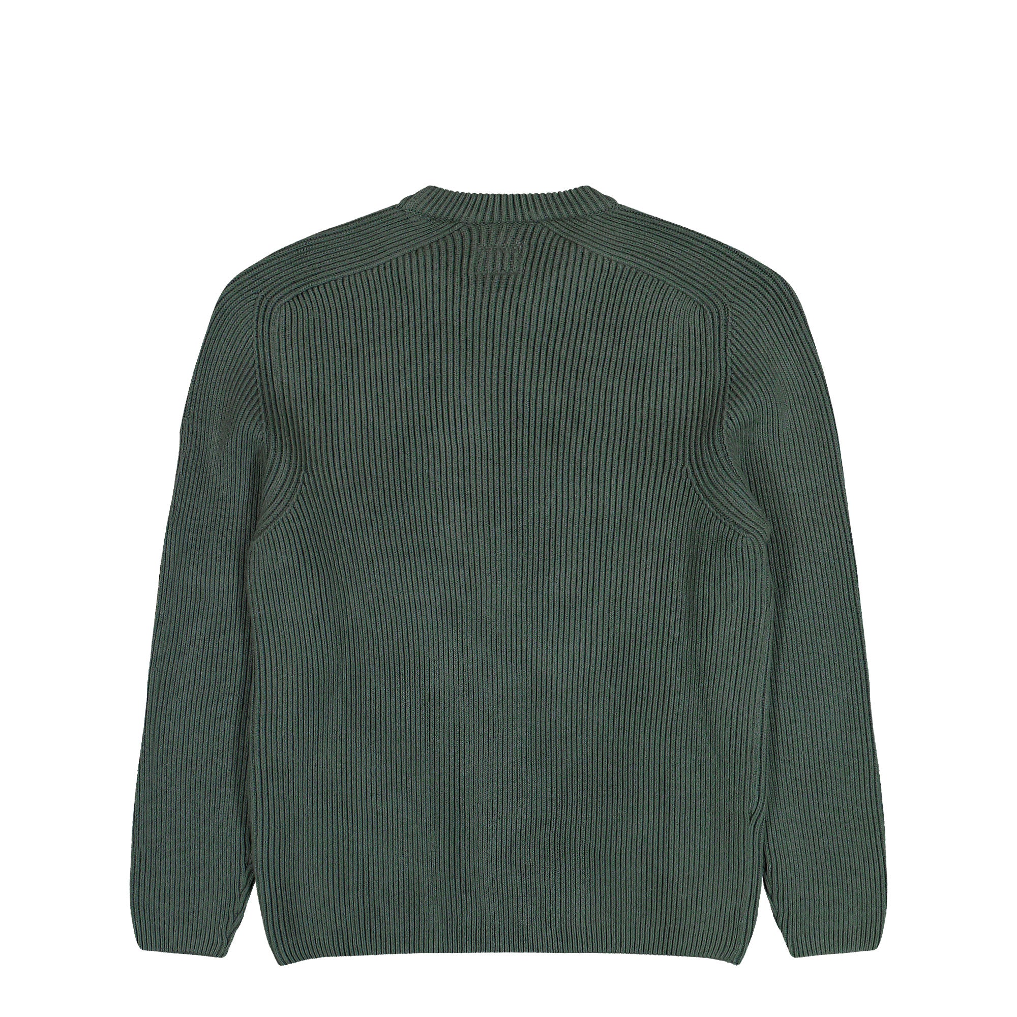 C.P. Company Full Rib Crewneck Lens Sweater Gunmetal Sweatshirts 19CMKN015A-006608A 921 Close-up | Overkill