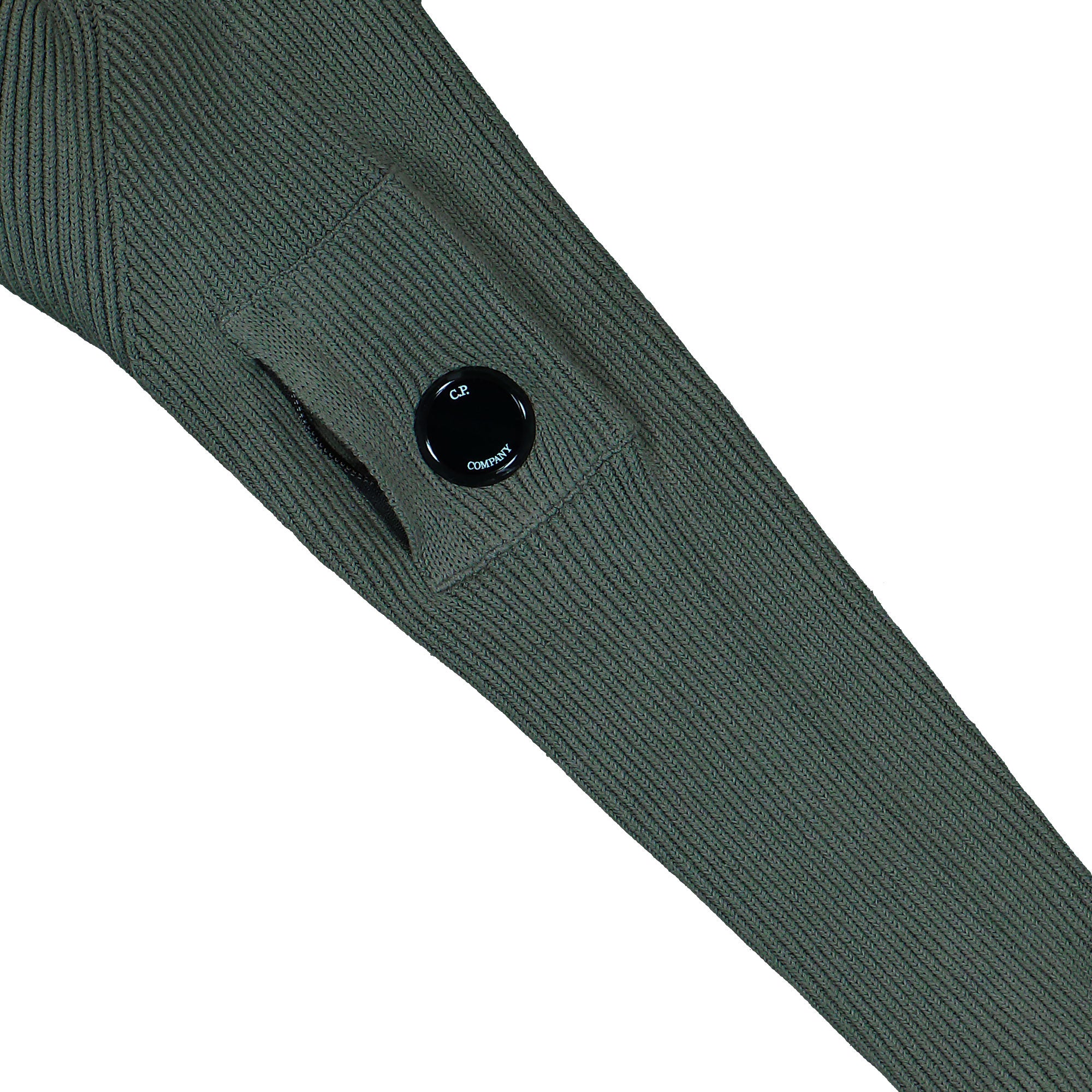 C.P. Company Full Rib Crewneck Lens Sweater Gunmetal Sweatshirts 19CMKN015A-006608A 921 Detail View 1 | Overkill