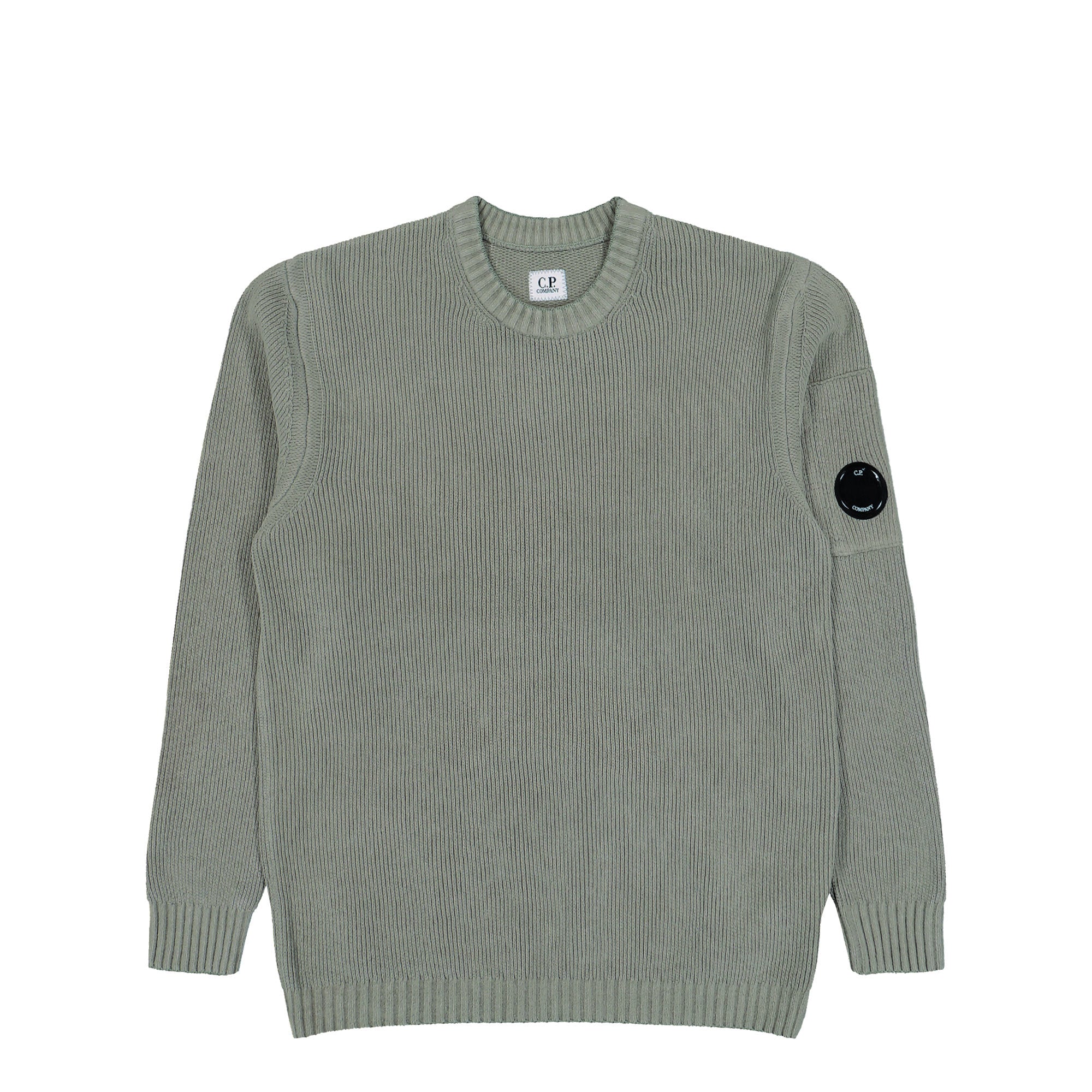 C.P. Company Chenille Cotton Lens Crewneck Fallen Rock Sweatshirts 19CMKN017A-005558G 356 | Overkill