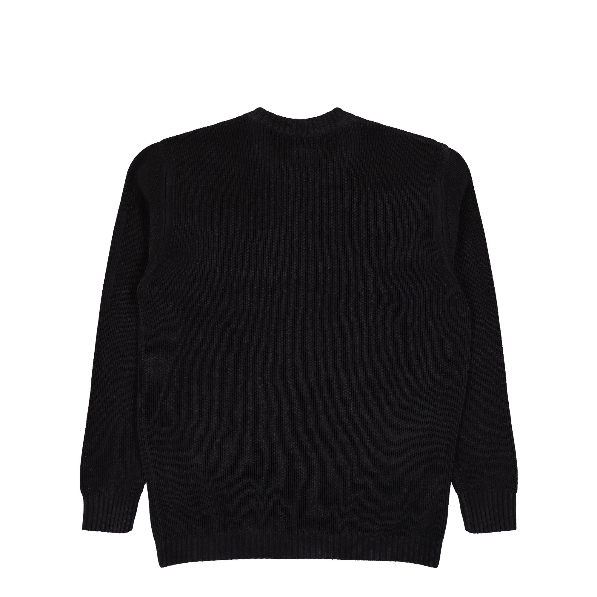 C.P. Company Chenille Cotton Lens Crewneck Black Sweatshirt 19CMKN017A-005558G 999 Close-up | Overkill
