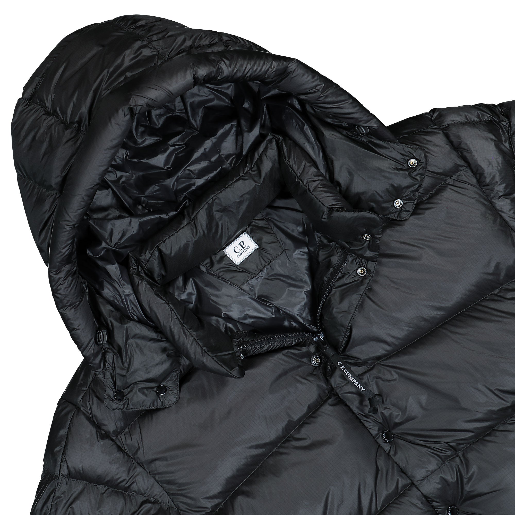 C.P. Company DD Shell Hooded Medium Down Jacket Black Down Jacket 19CMOW191A-110416A 999 Detailfoto | Overkill