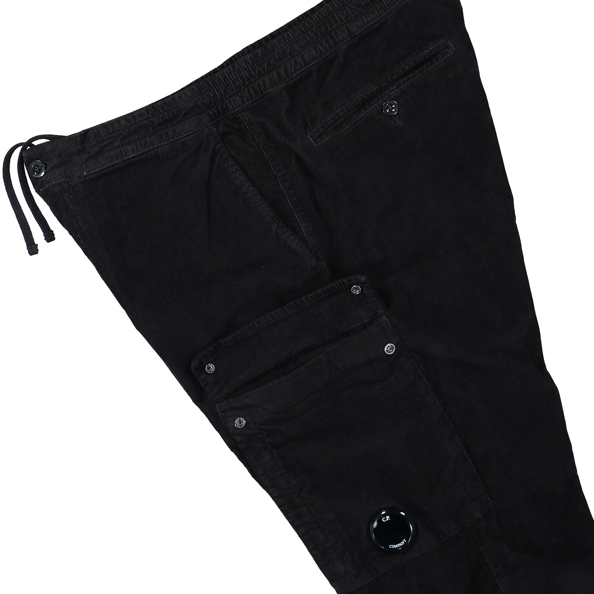 C.P. Company Corduroy Lens Cargo Pant Black Cargo Pant 19CMPA169A-006410O 999 Detail View 3 | Overkill