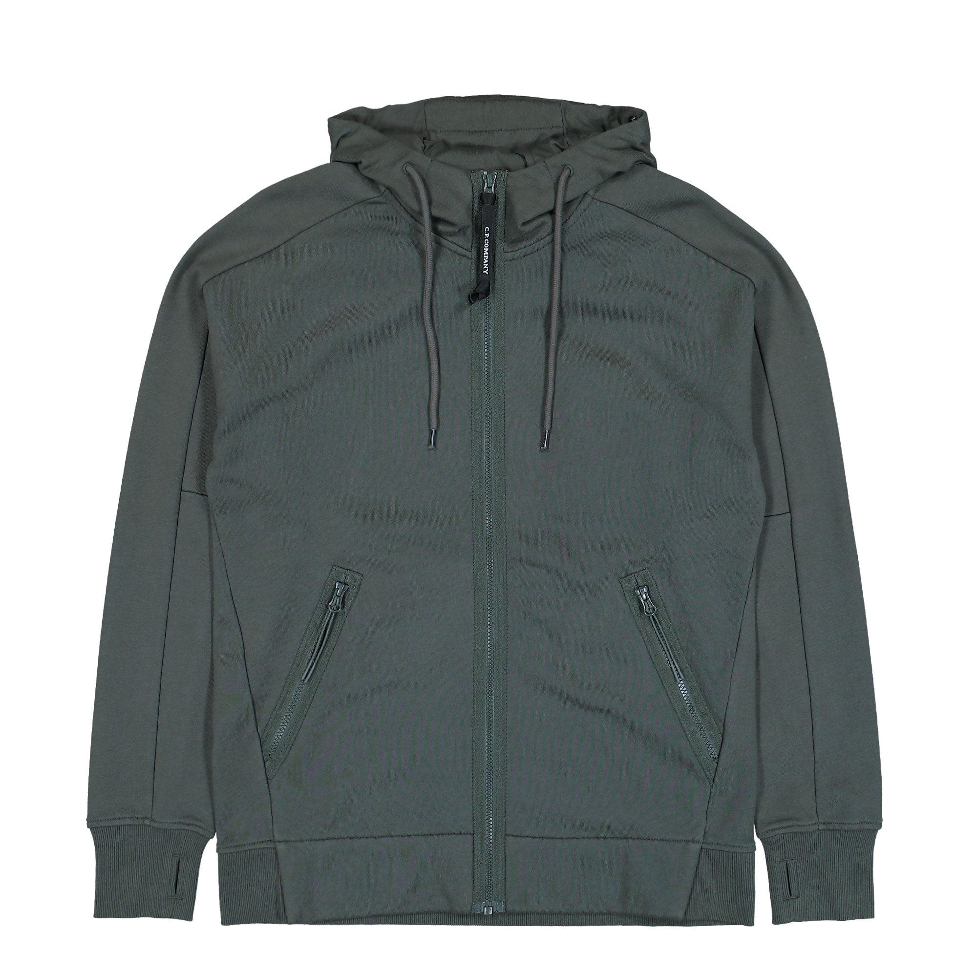 C.P. Company Diagonal Raised Fleece Goggle Sweatshirt Dark Shadow Zip Hoodie 19CMSS715A-005086W 978 | Overkill