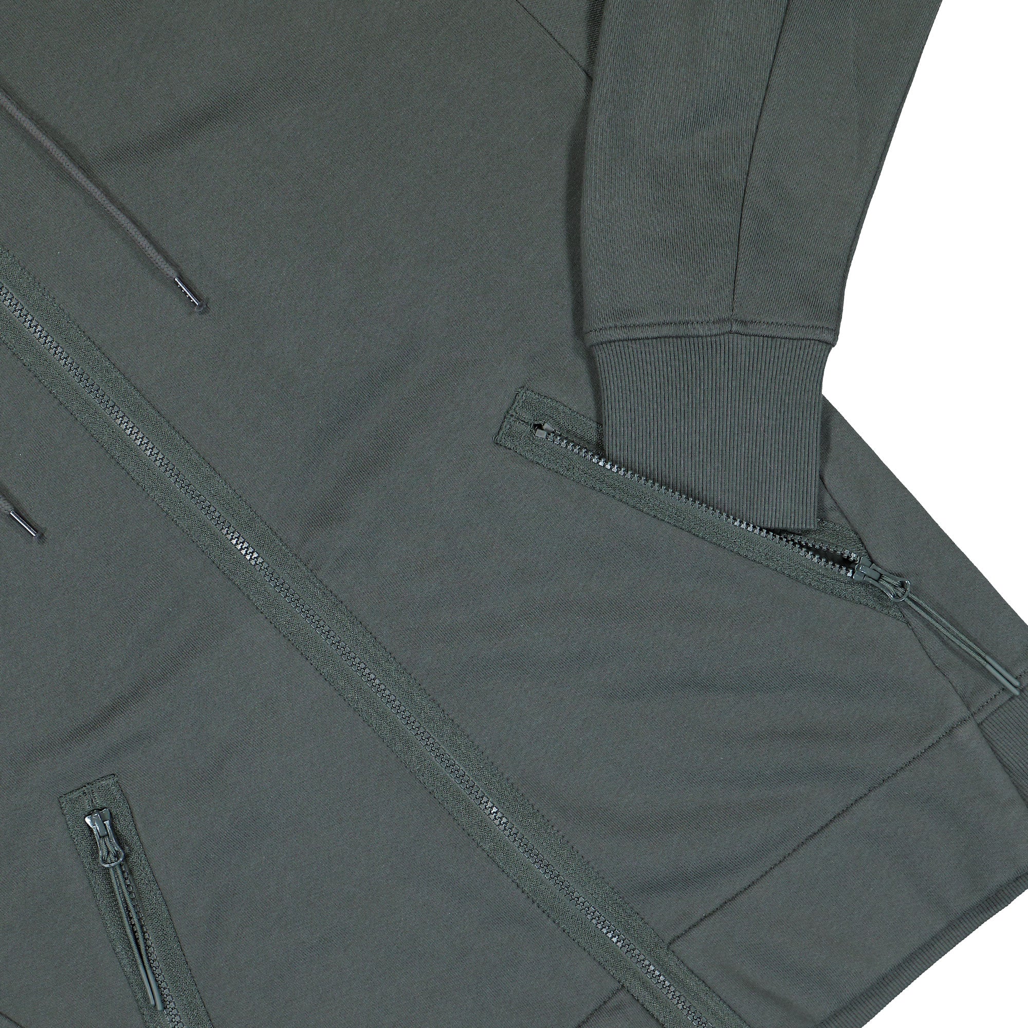 C.P. Company Diagonal Raised Fleece Goggle Sweatshirt Dark Shadow Zip Hoodie 19CMSS715A-005086W 978 Detail View 2 | Overkill