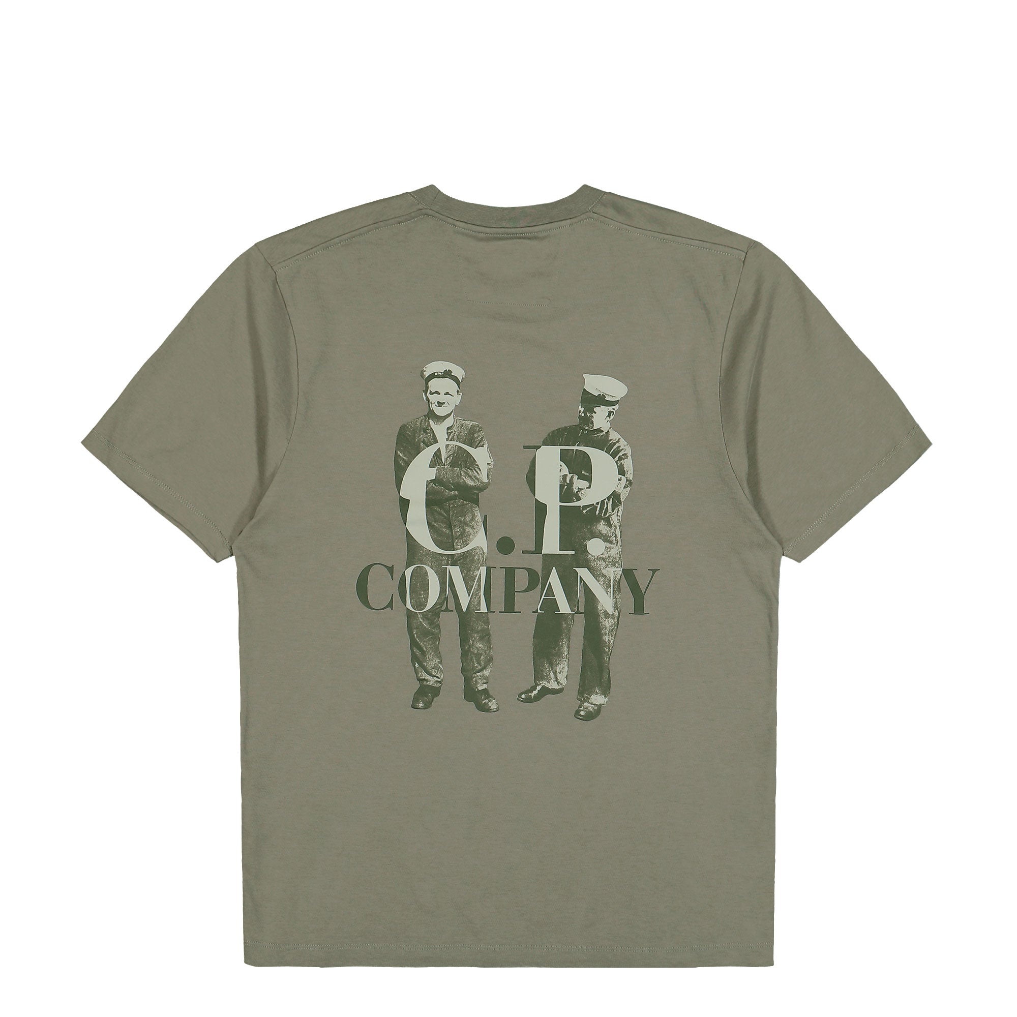 C.P. Company 30/1 Jersey Logo T-Shirt Fallen Rock T-Shirts 19CMTS106A-006586W 356 Close-up | Overkill