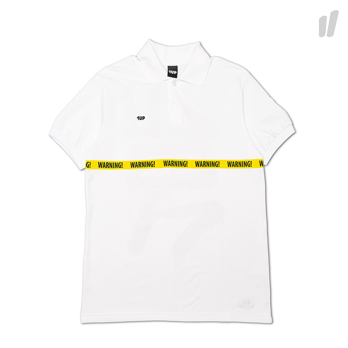 1UP Polo "Warning" Shirt White Polo Shirts 9852-PL01 | Overkill