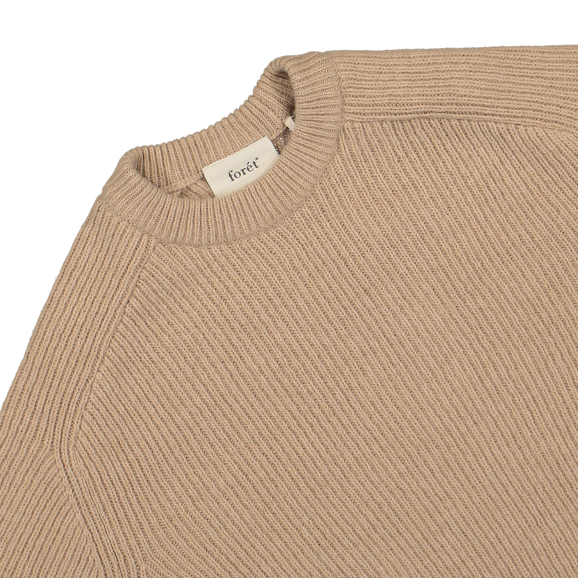 Forét Cone Rib Knit Oat Sweatshirts Close-up | Overkill