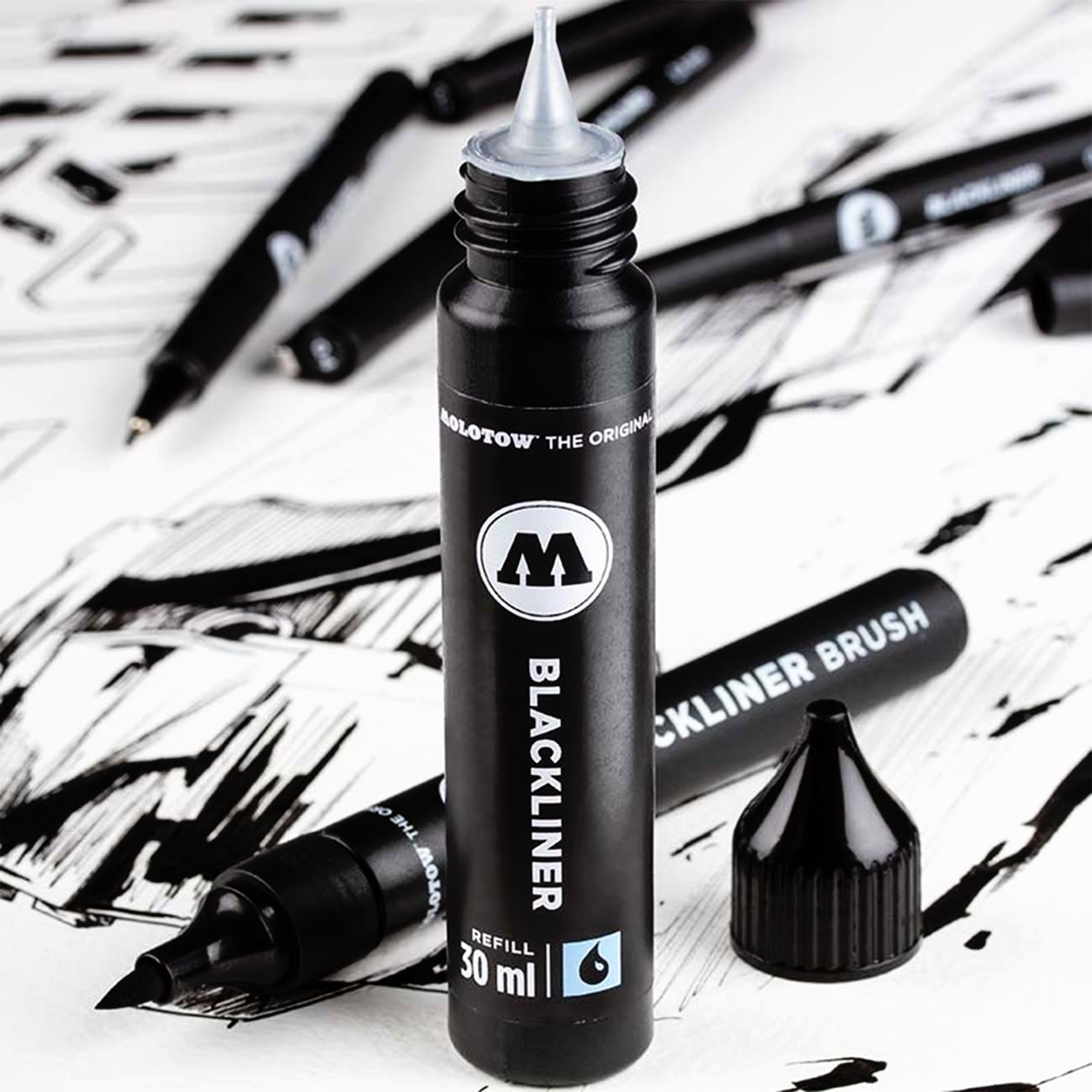 Molotow blackliner brush marker + refill 0 Marker Close-up | Overkill