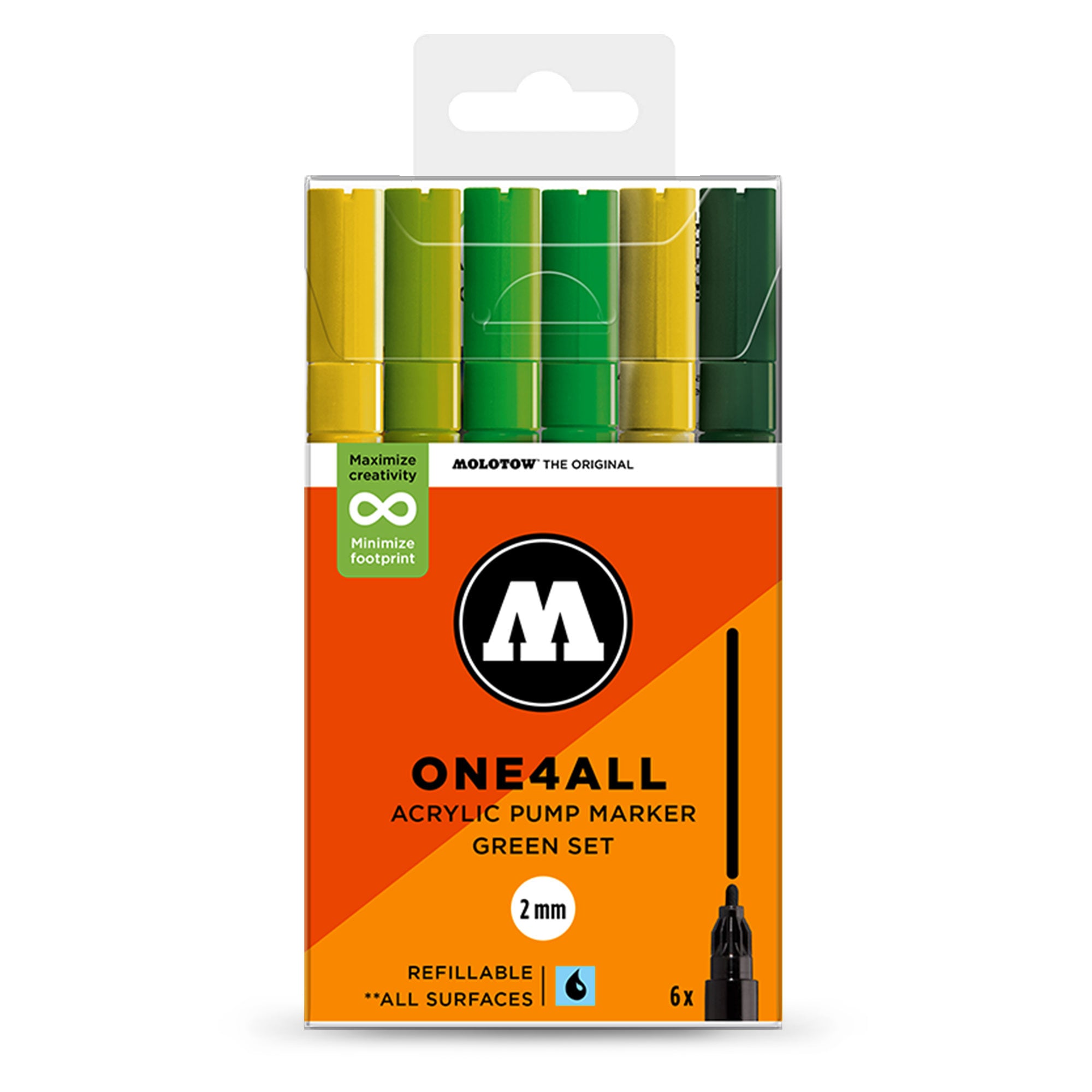 Molotow ONE4ALL 127HS Green Set Multicolored Marker 200816 | Overkill