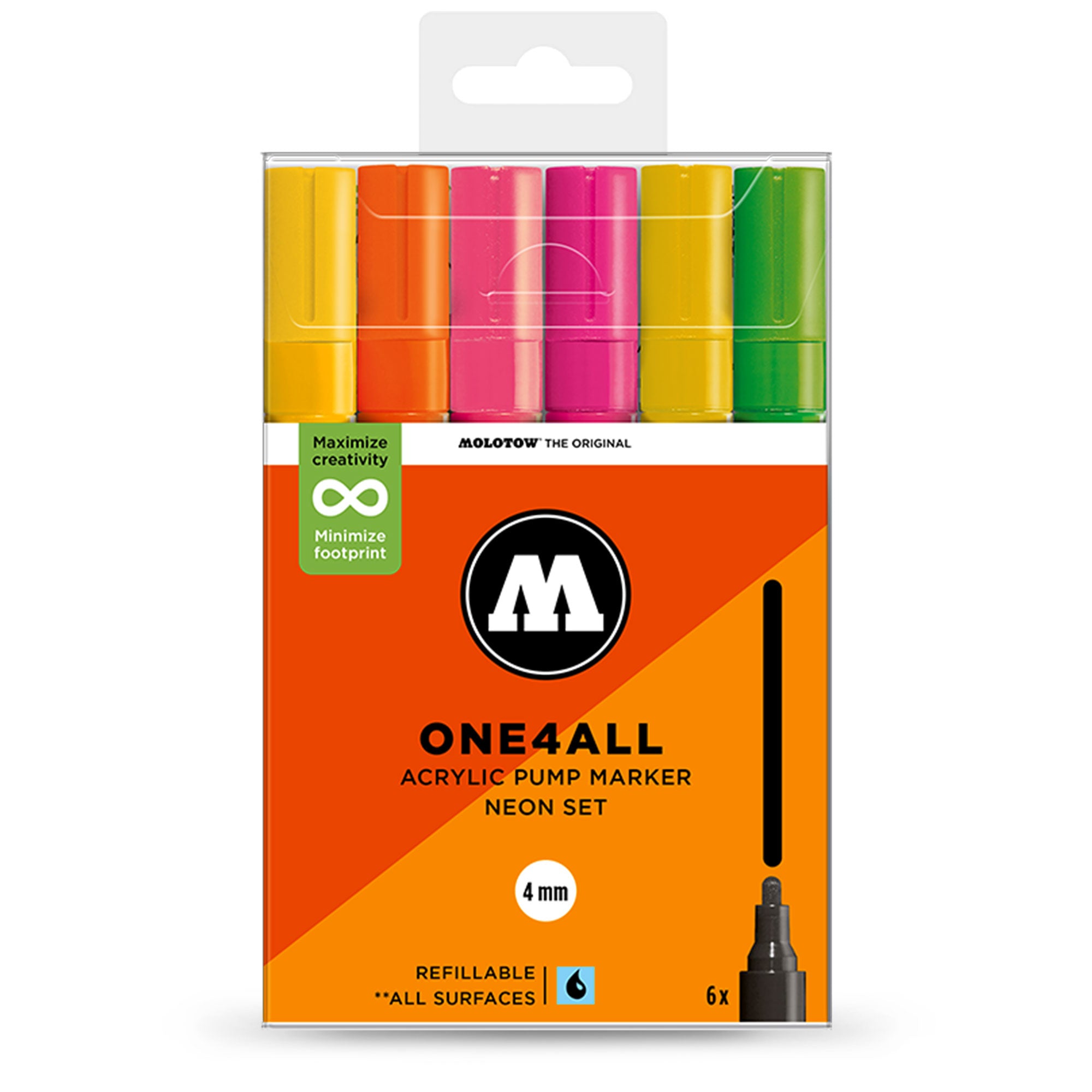 Molotow ONE4ALL 227HS Neon Set Multicolored Marker 200841 | Overkill