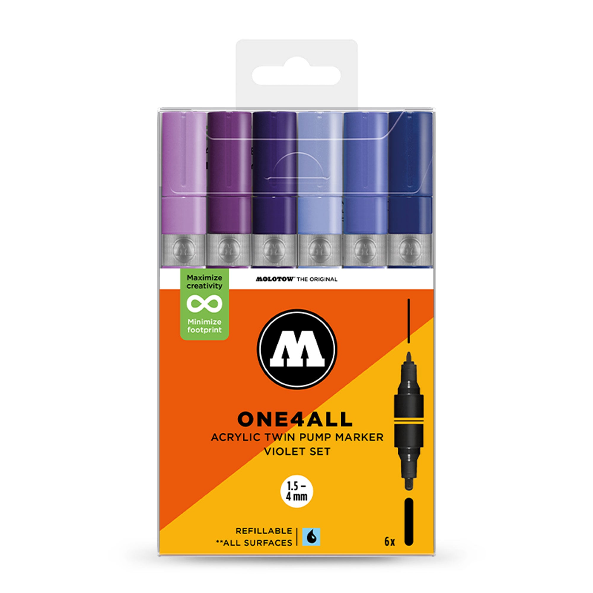 Molotow ONE4ALL Acrylic Twin Violet Set Multicolored Marker 200853 | Overkill