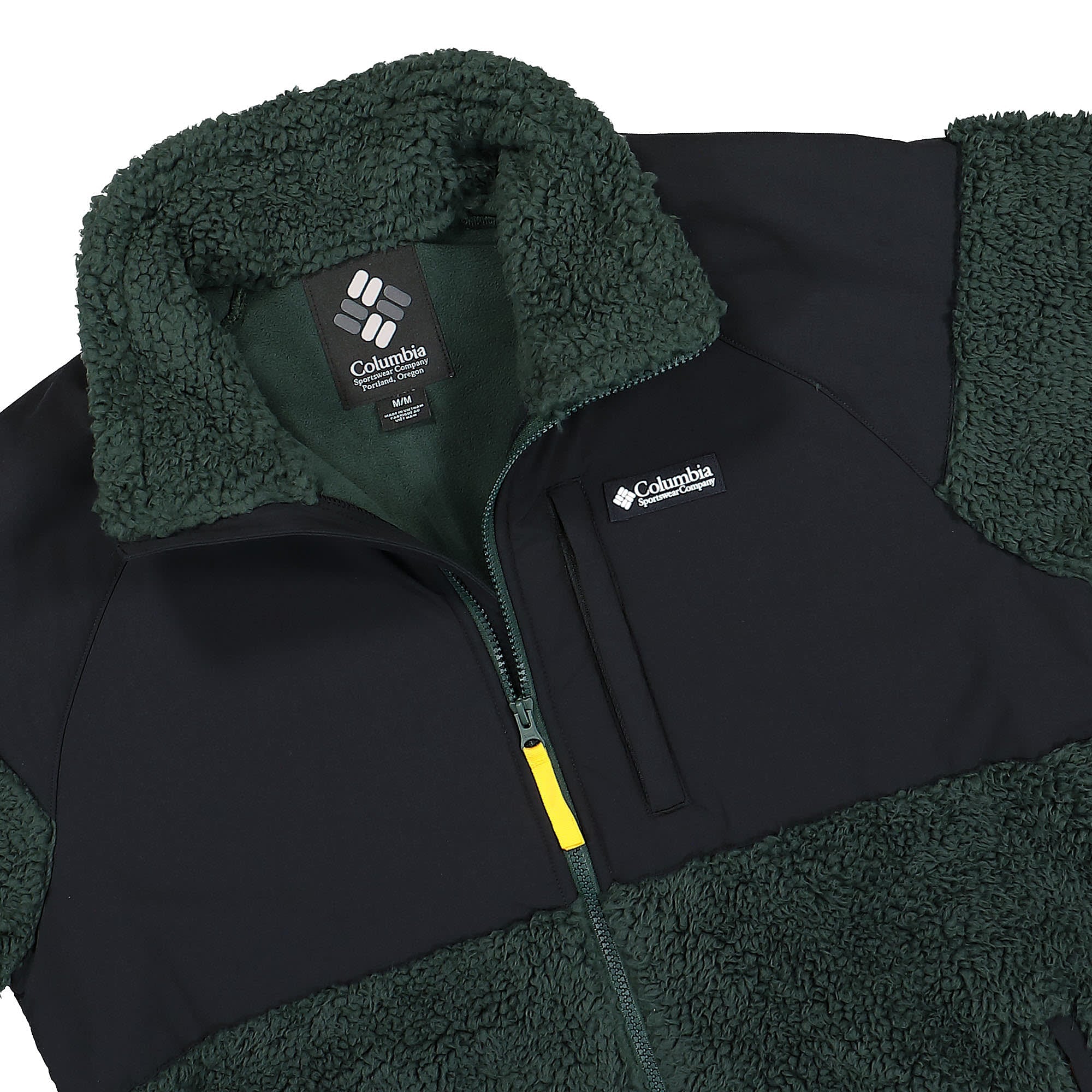 Columbia Ballistic Ridge Full Zip Fleece Spruce Black Fleece Jackets Close-up | Overkill