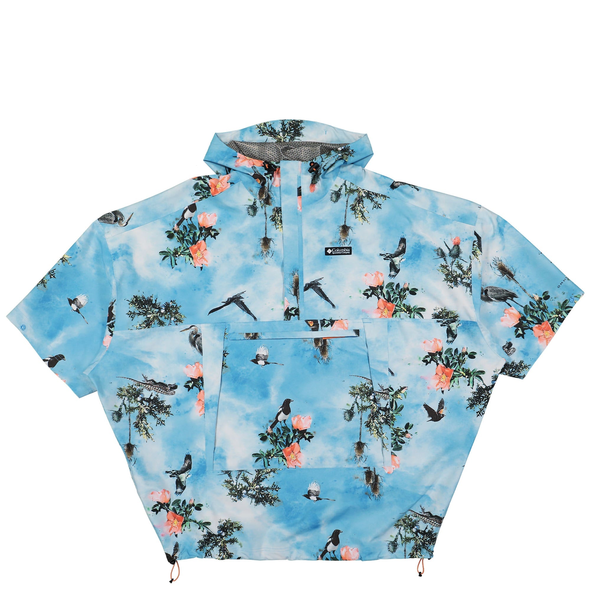 Columbia Deschutes Valley Rain Poncho Vista Blue / Deschutes Days Print Windbreaker 2037001456 | Overkill